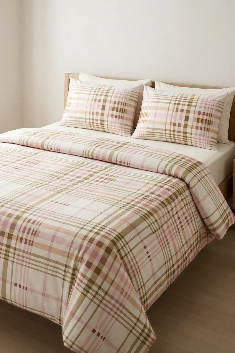 Pembe Desenli Cift Kişilik Nevresim Seti - 28680-PEMBE - 1