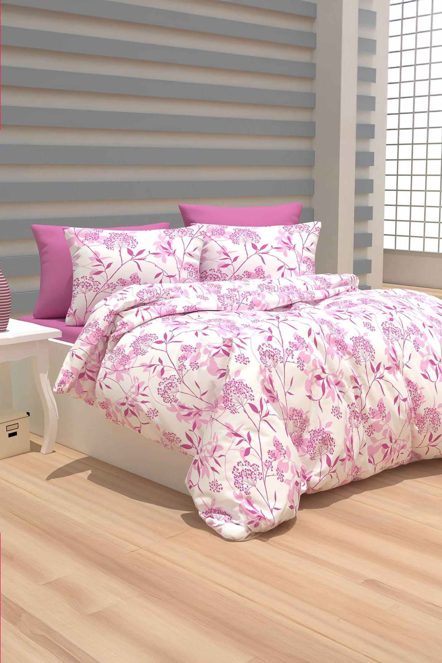 Pembe Tek Kişilik Nevresim Seti - 24775 - 1