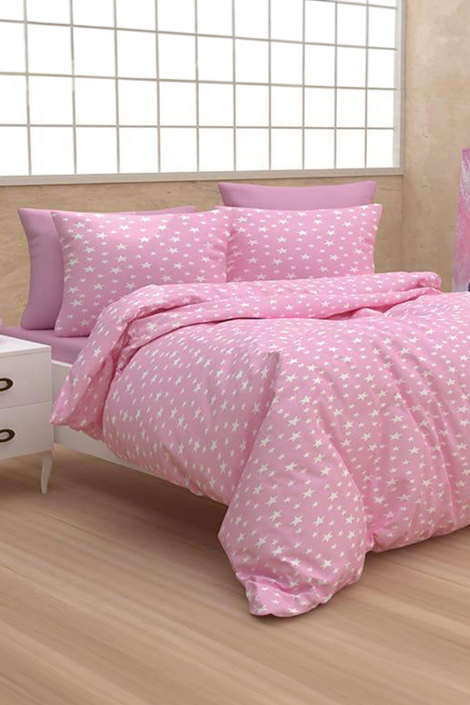 Pembe Tek Kişilik Nevresim Seti - 50011 - 1