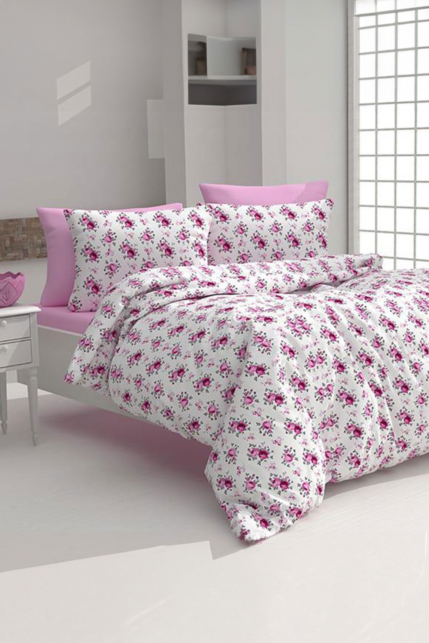 Pembe Tek Kişilik Nevresim Seti - 50015 - 1