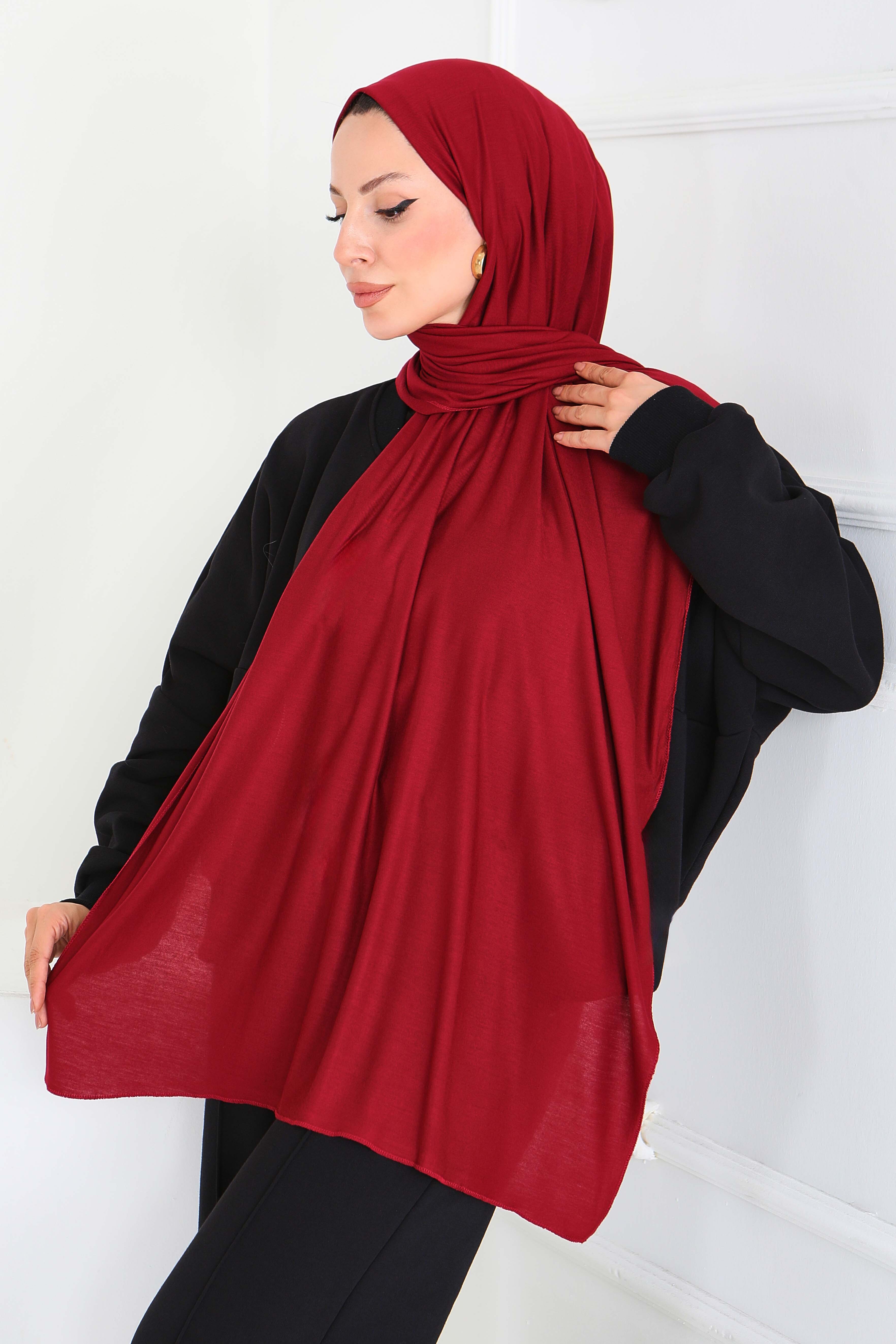 Penye Şal - 27854-BORDO - 1