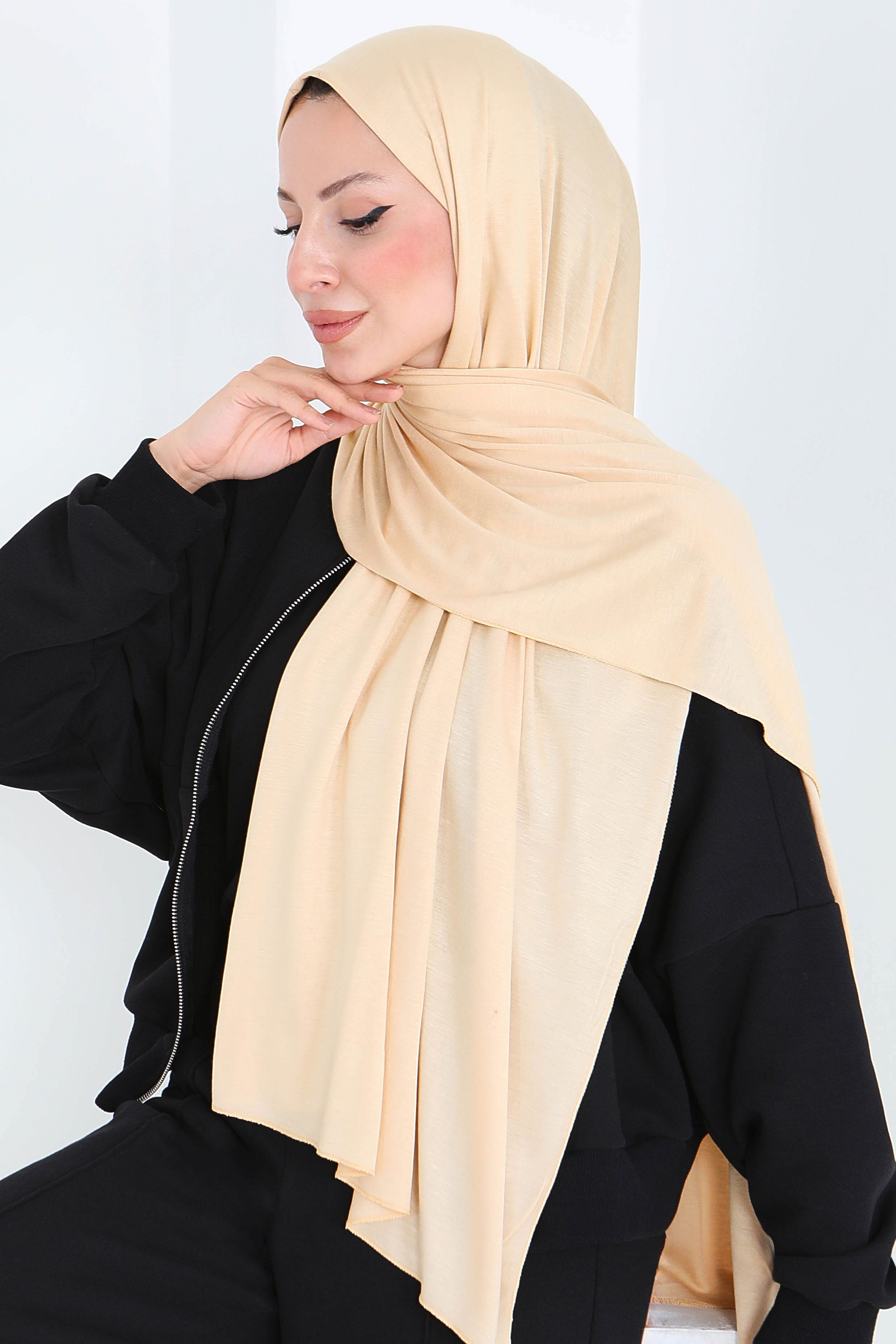 Penye Şal - 27854-KREM - 1