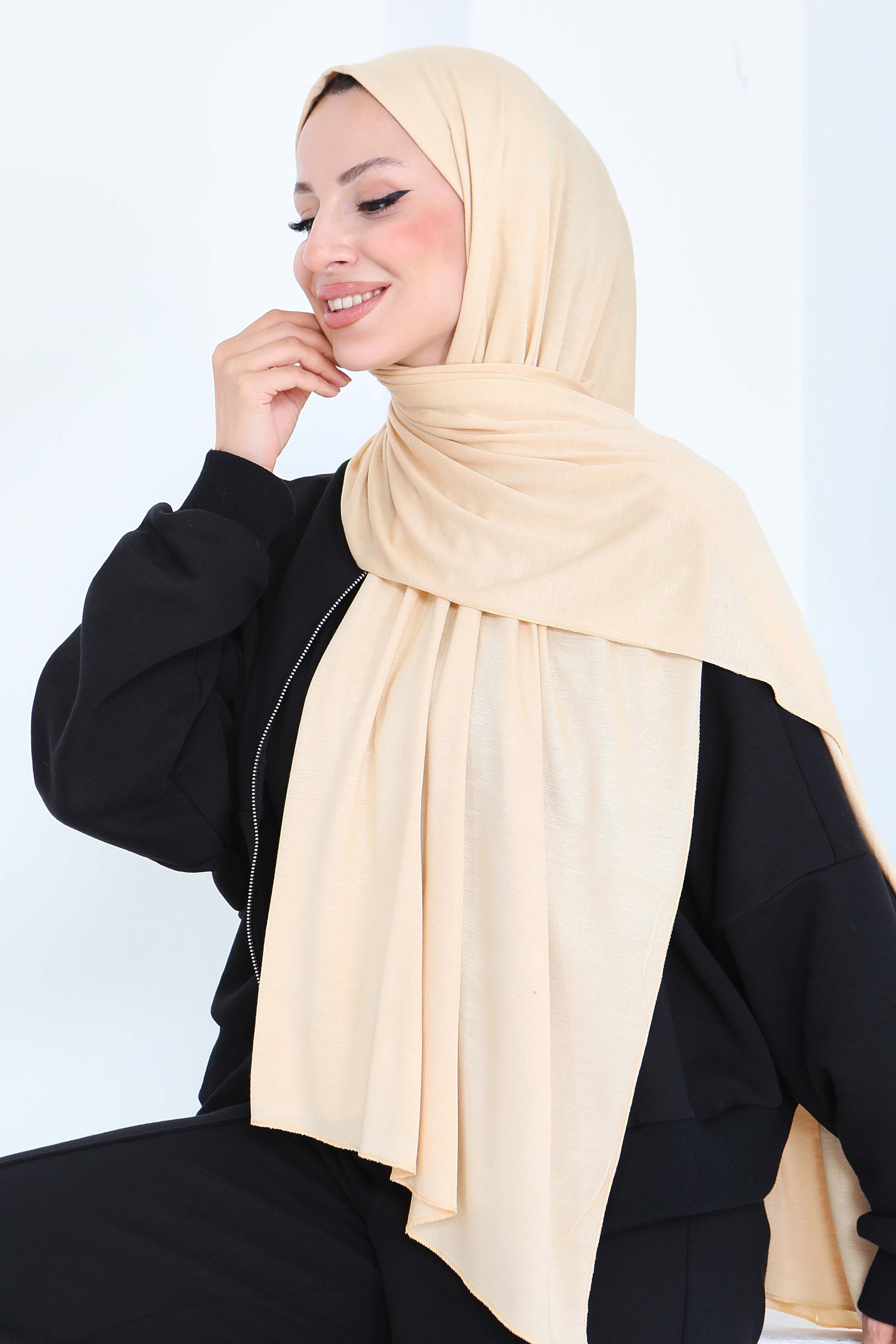 Penye Şal - 27854-KREM - 3