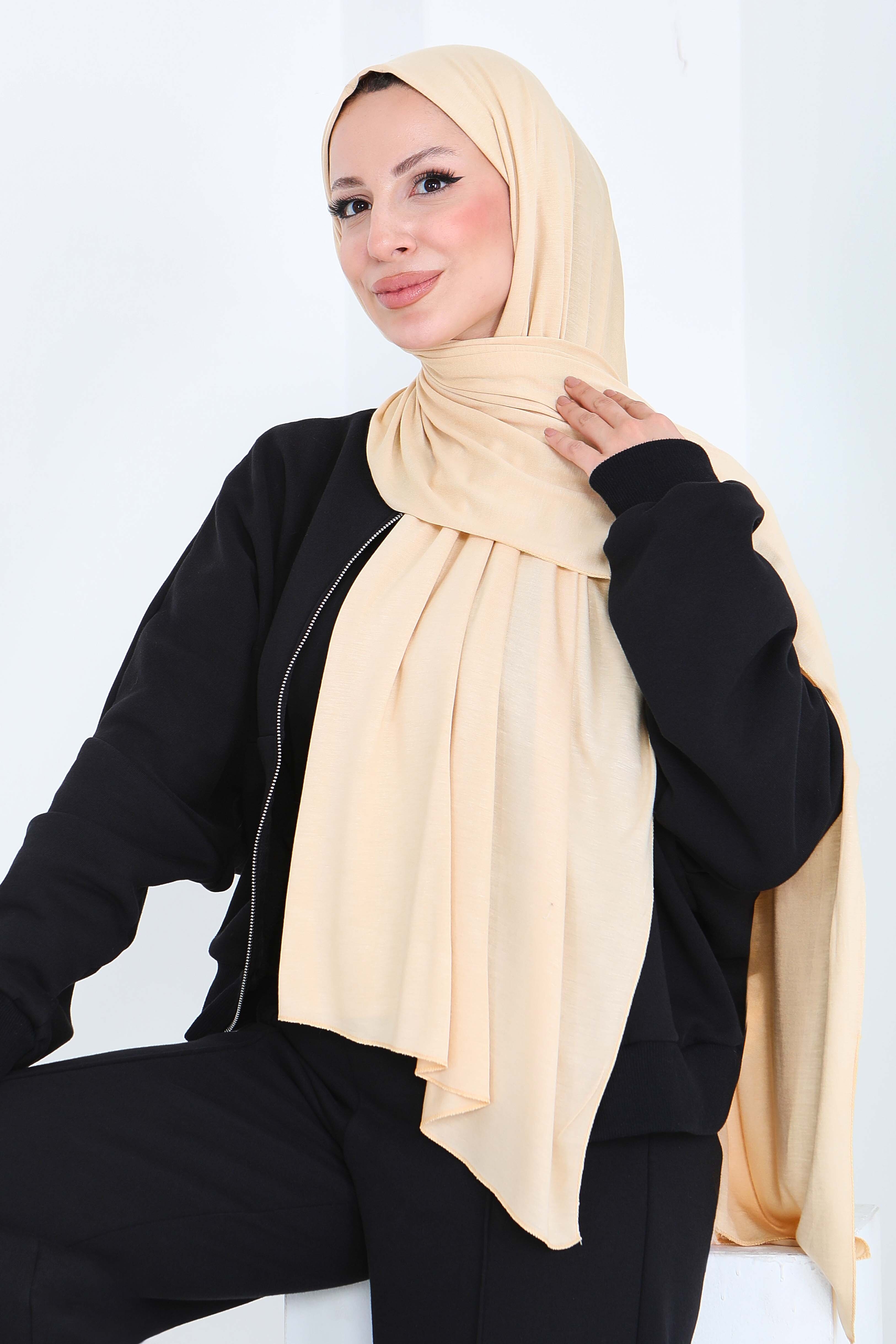 Penye Şal - 27854-KREM - 5