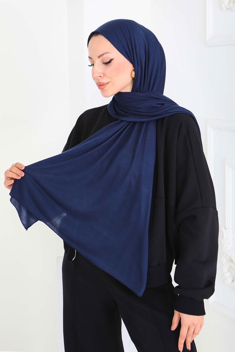 Penye Şal - 27854-LACIVERT - TOFİSA