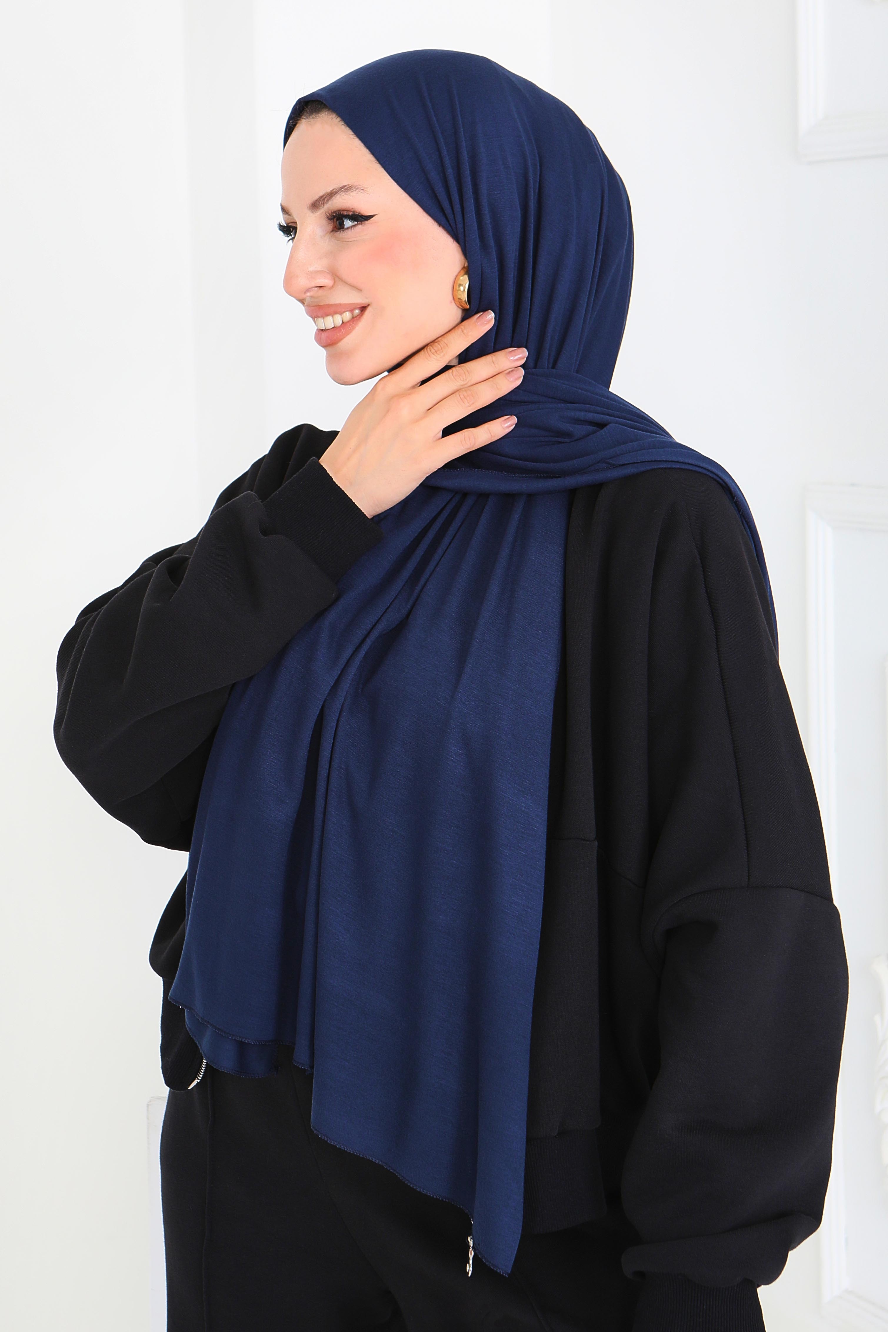 Penye Şal - 27854-LACIVERT - 5