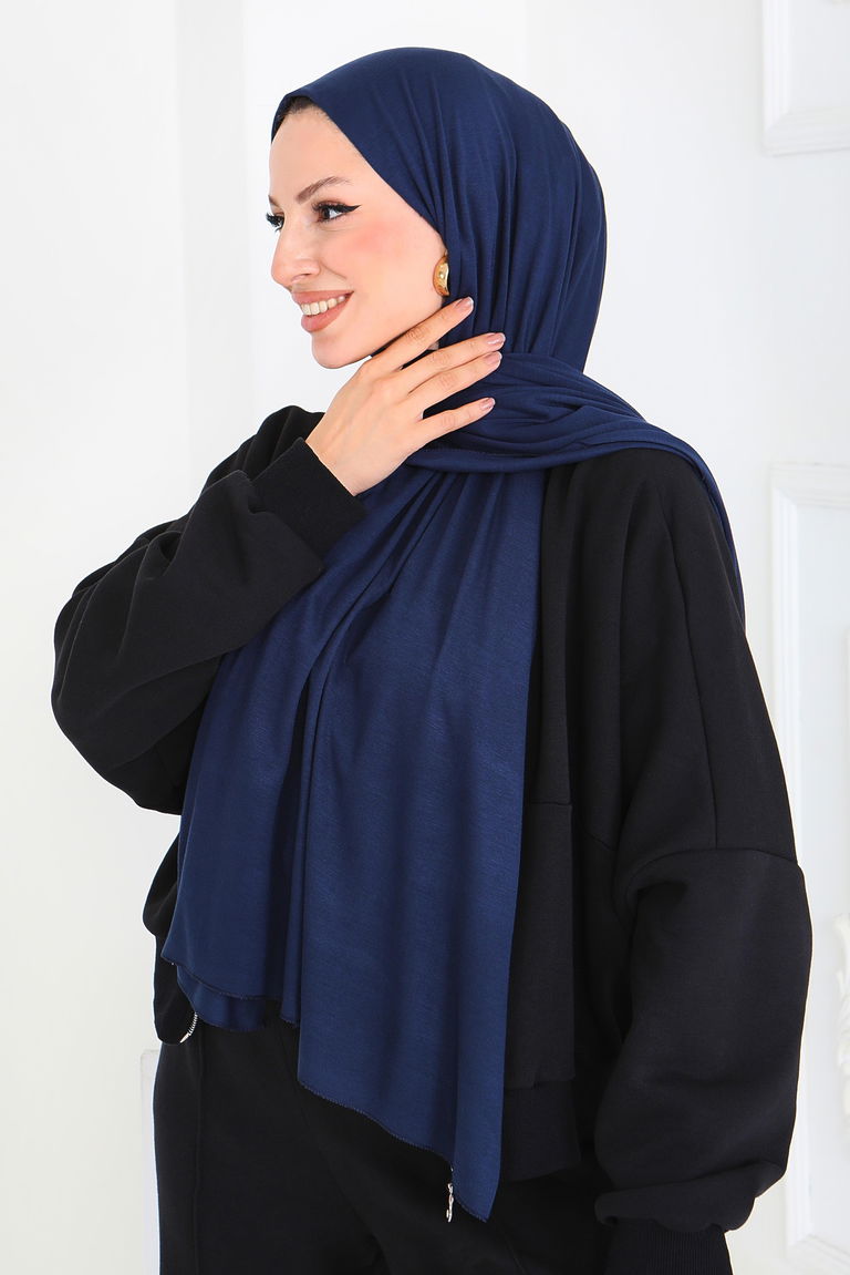 Penye Şal - 27854-LACIVERT - TOFİSA