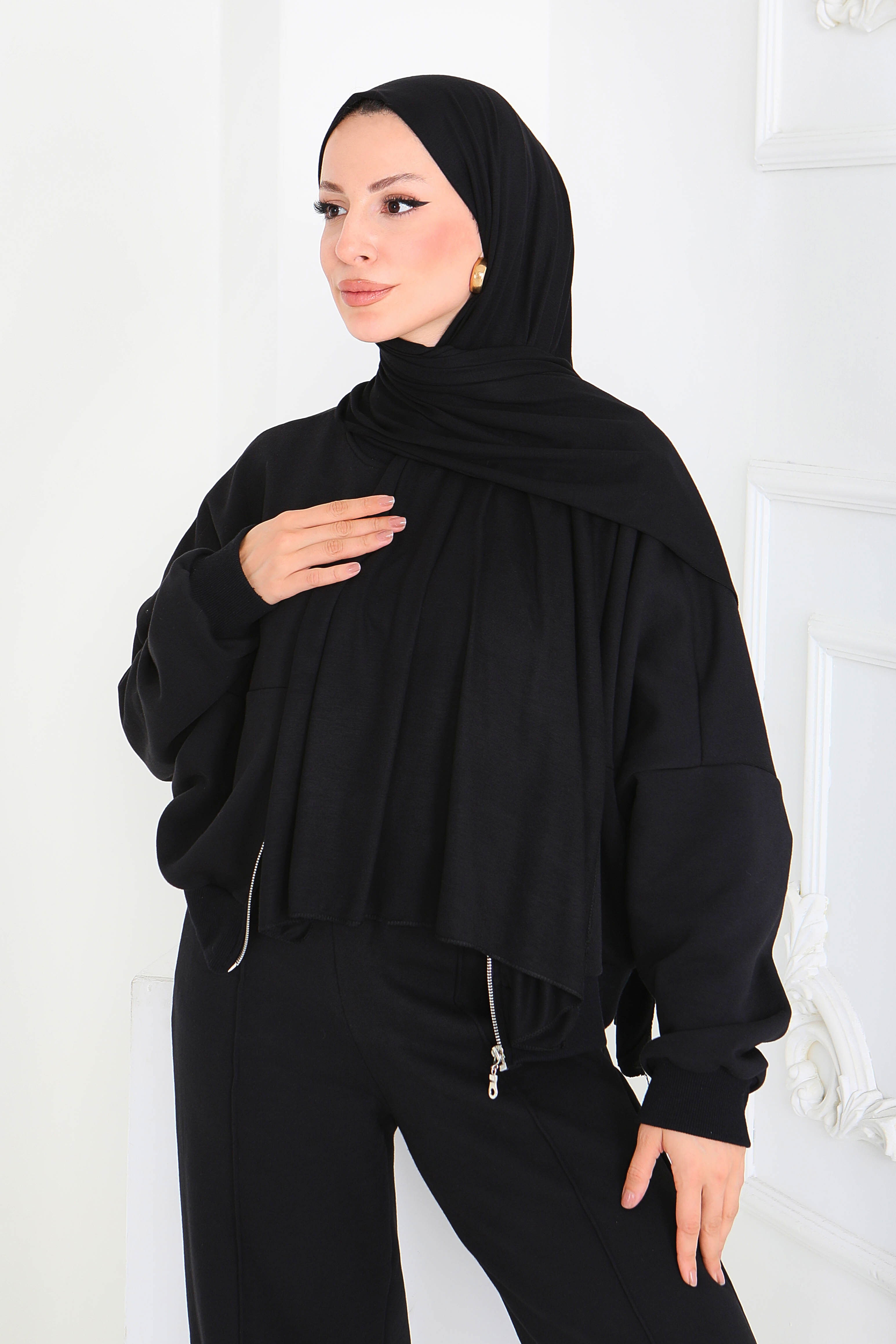 Penye Şal - 27854-SIYAH - 1