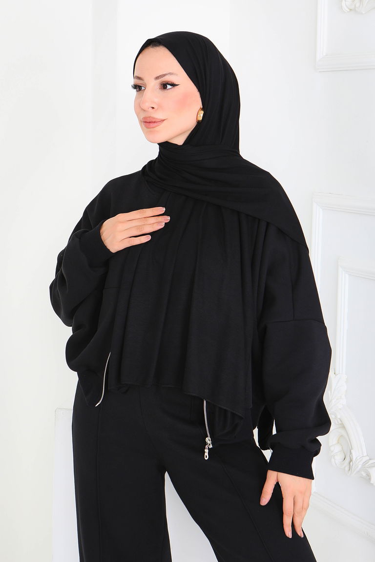 Penye Şal - 27854-SIYAH - TOFİSA