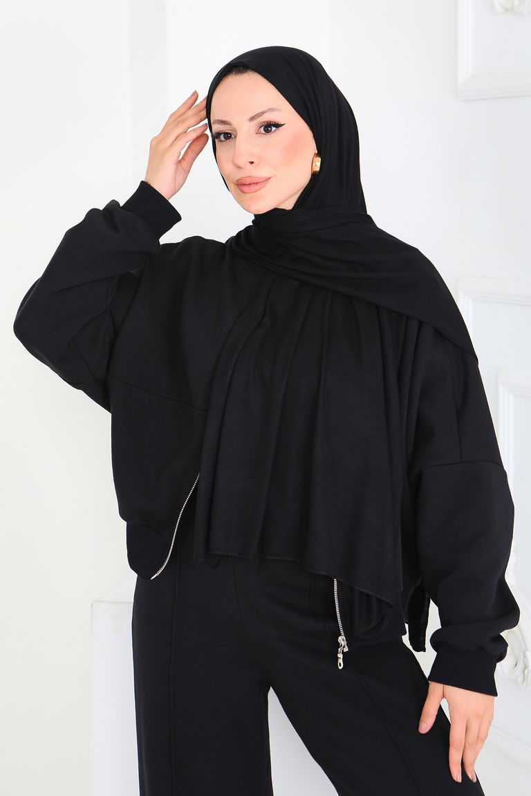 Penye Şal - 27854-SIYAH - TOFİSA