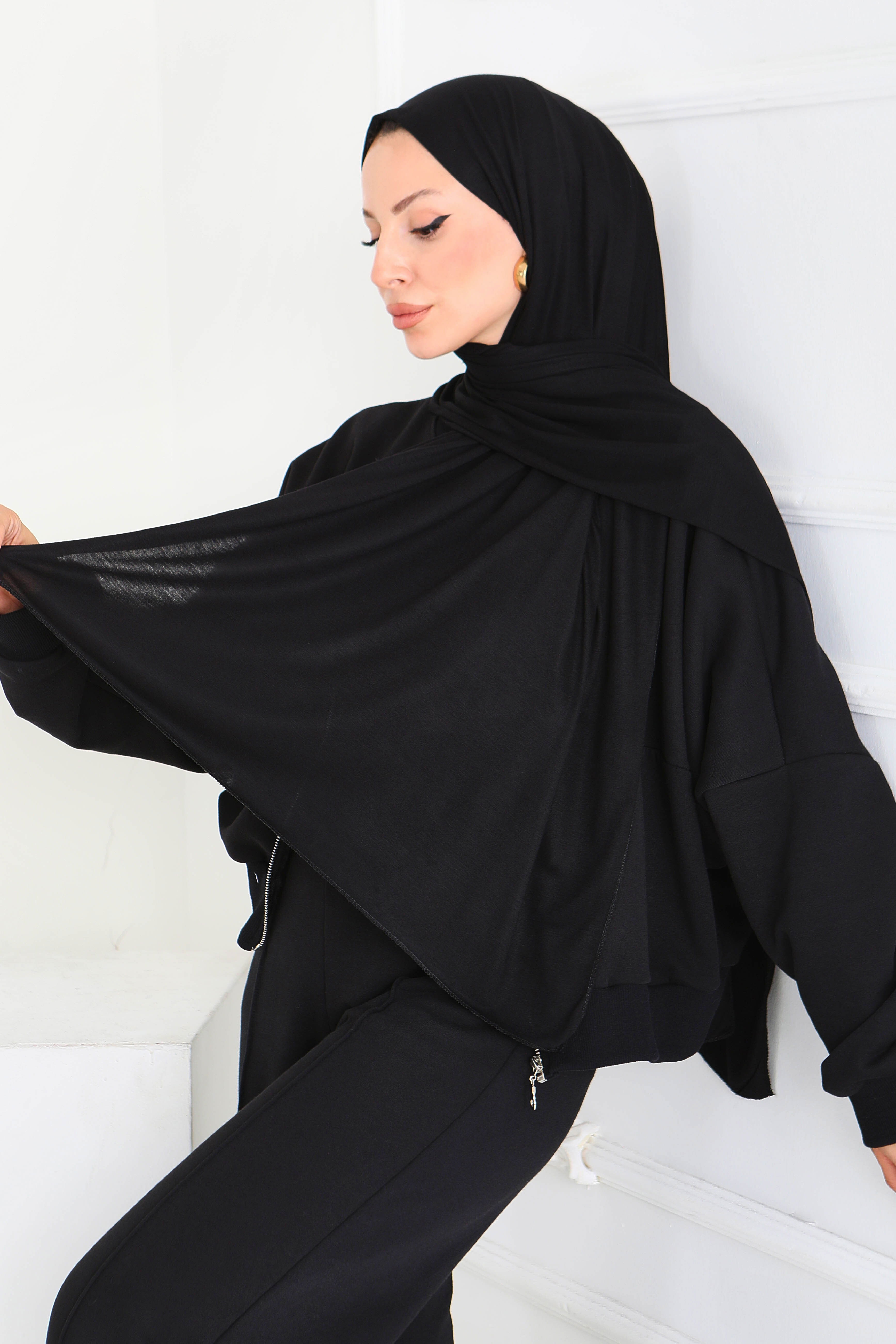 Penye Şal - 27854-SIYAH - 3