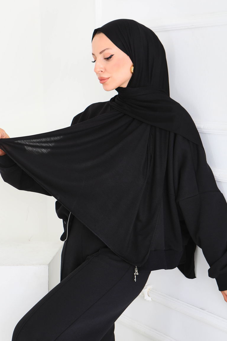 Penye Şal - 27854-SIYAH - TOFİSA