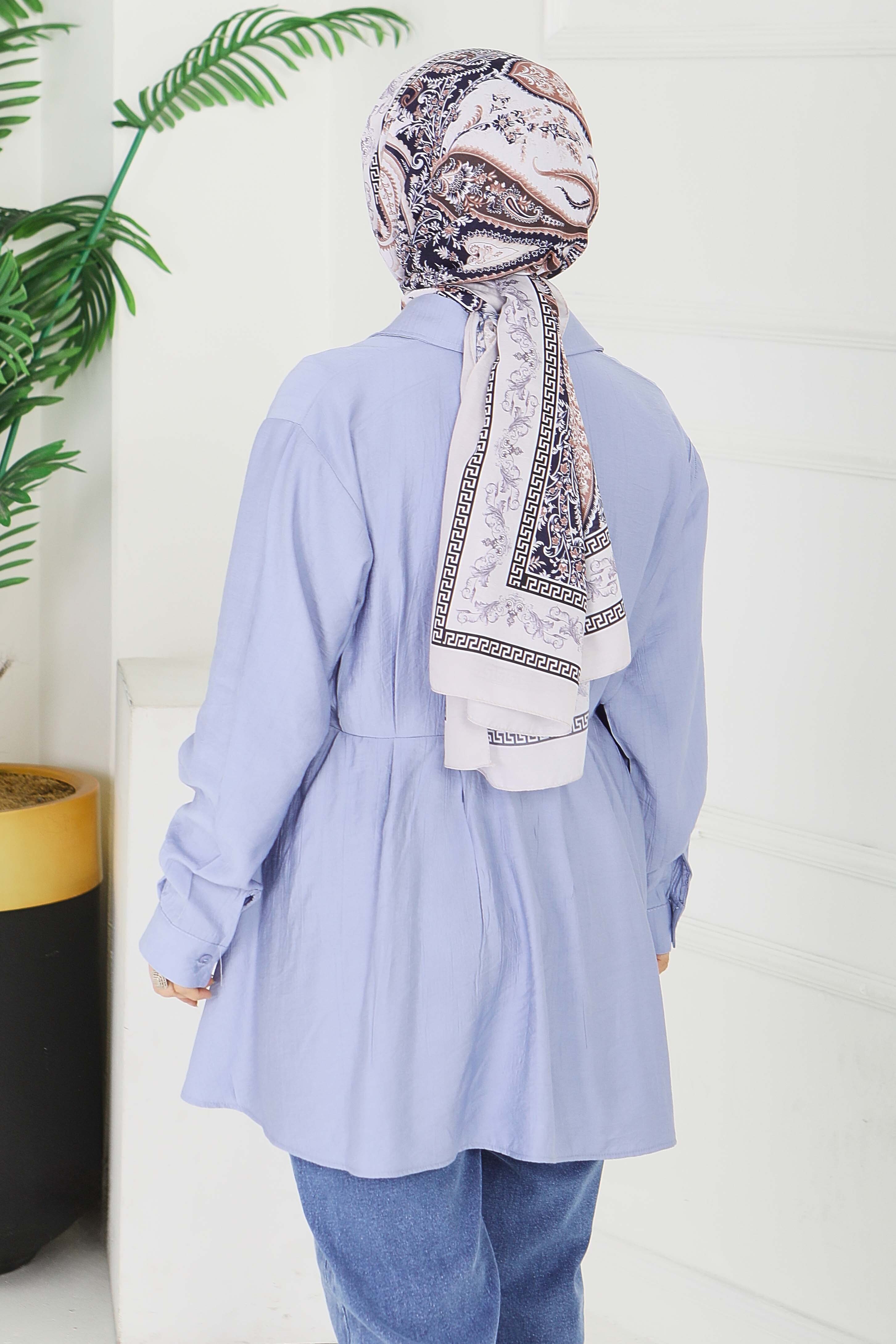 Pile Detaylı Çilek Tunik - 1312-BEBE-MAVI - 5