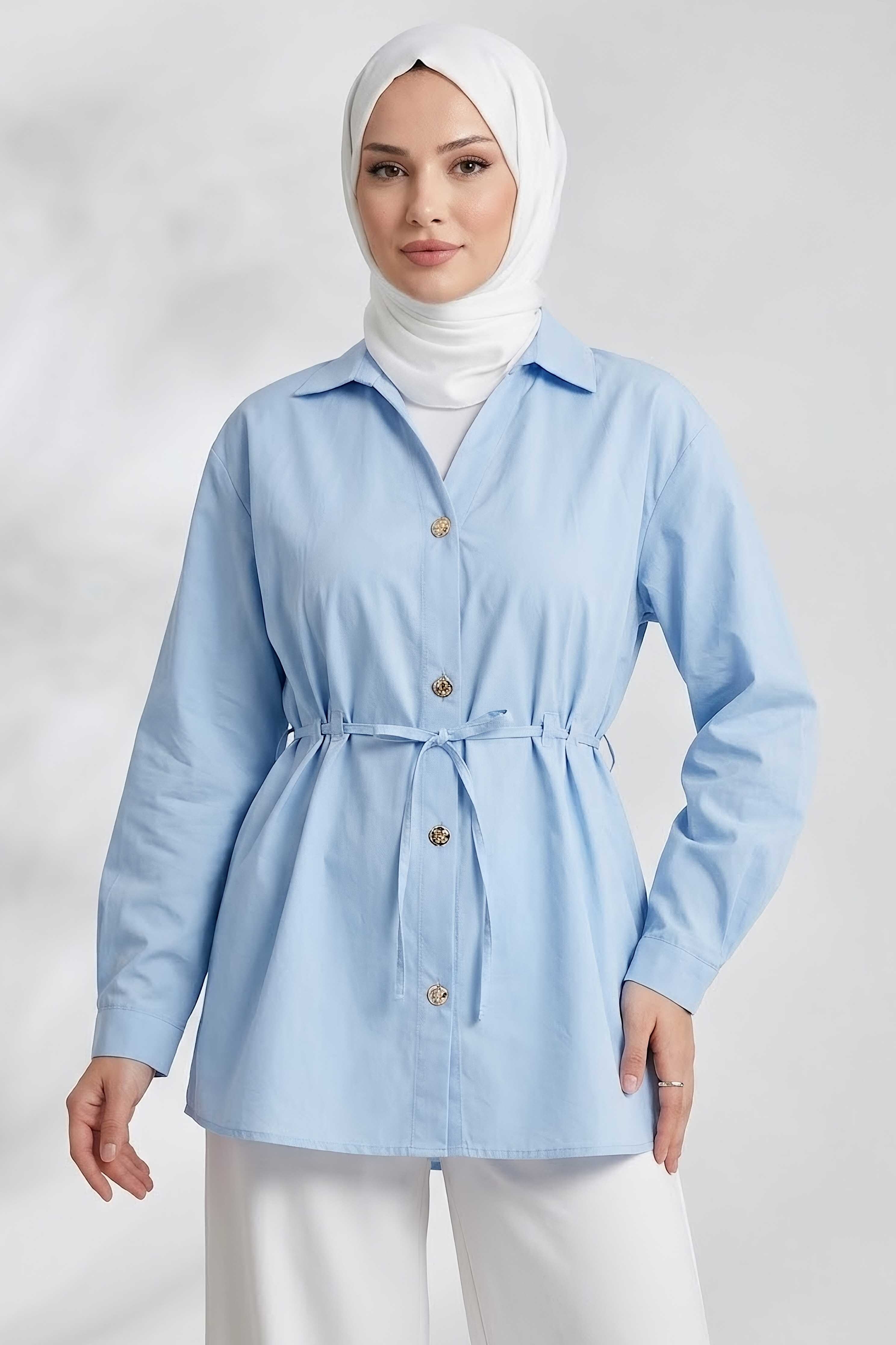 Pile Detaylı Tunik Bebe Mavi - 28724-BEBE-MAVI - 2