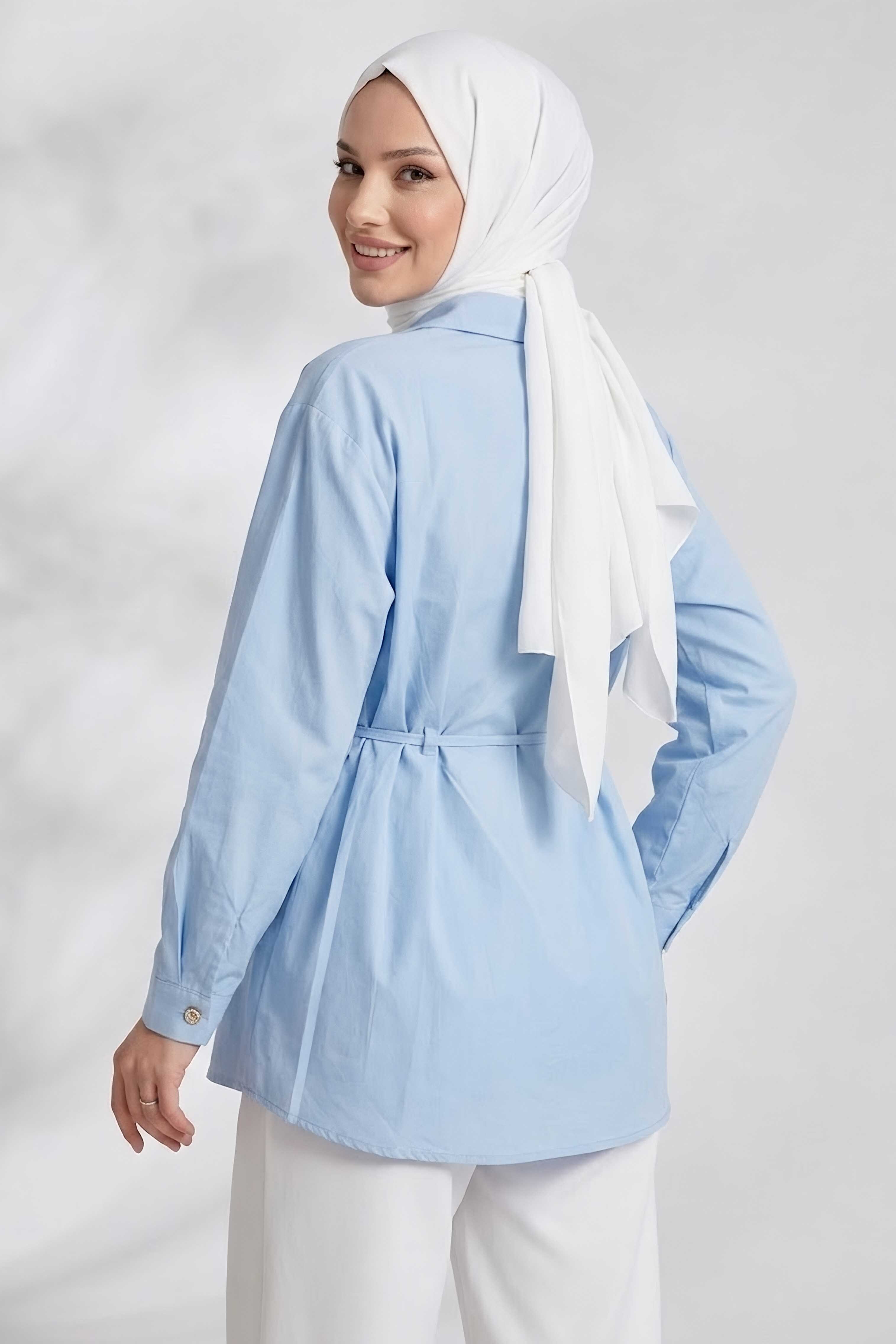 Pile Detaylı Tunik Bebe Mavi - 28724-BEBE-MAVI - 3