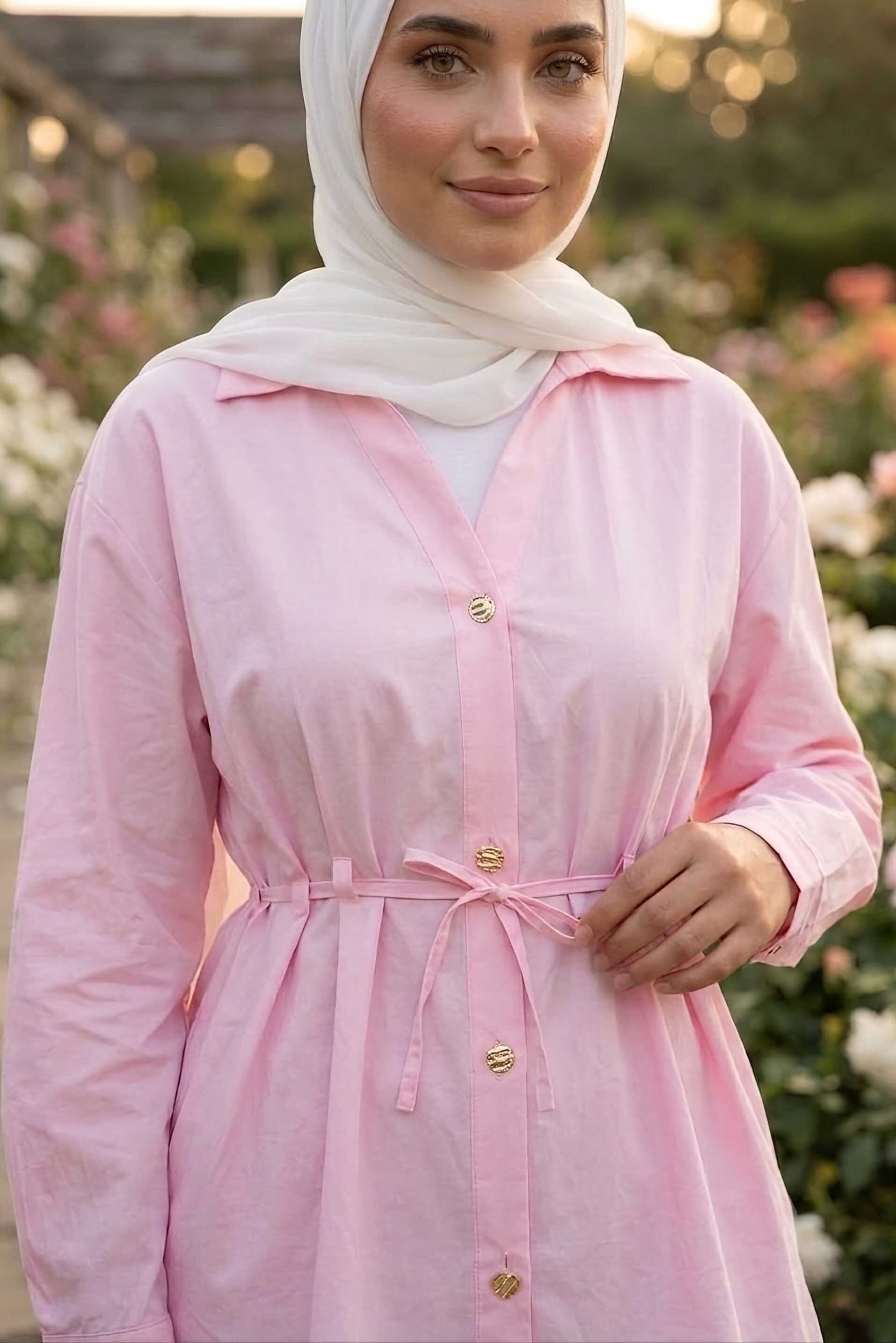 Pile Detaylı Tunik Pembe - 28724-PEMBE - 2