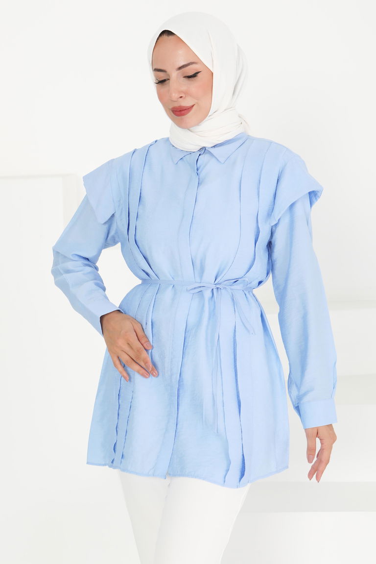 Pileli Tunik - 27435 - TOFİSA