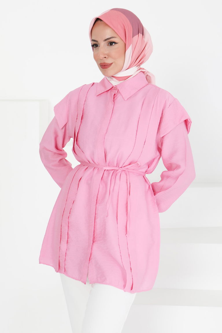 Pileli Tunik - 27435 - TOFİSA