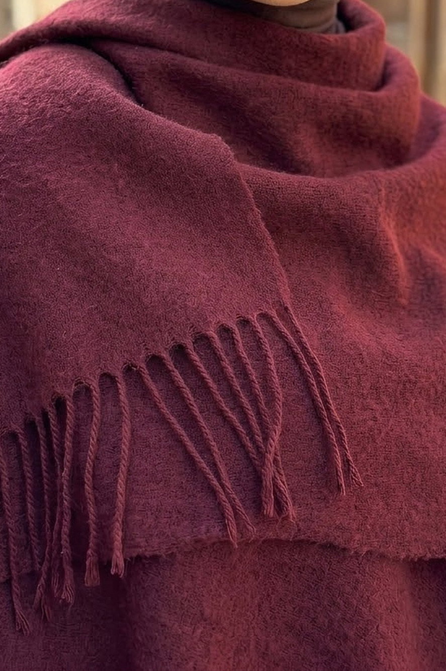 Polar Omuz Atkı Şal Bordo - 28993-BORDO - 2