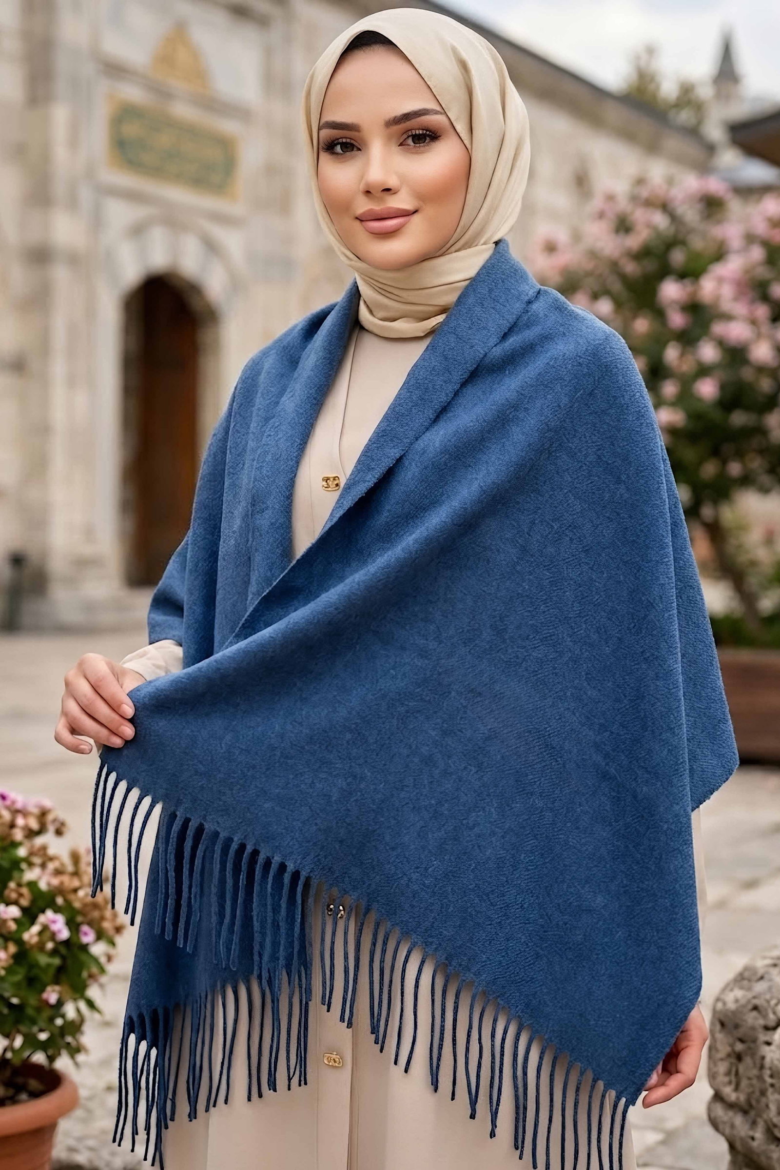 Polar Omuz Atkı Şal Indigo - 28993-INDIGO - 1