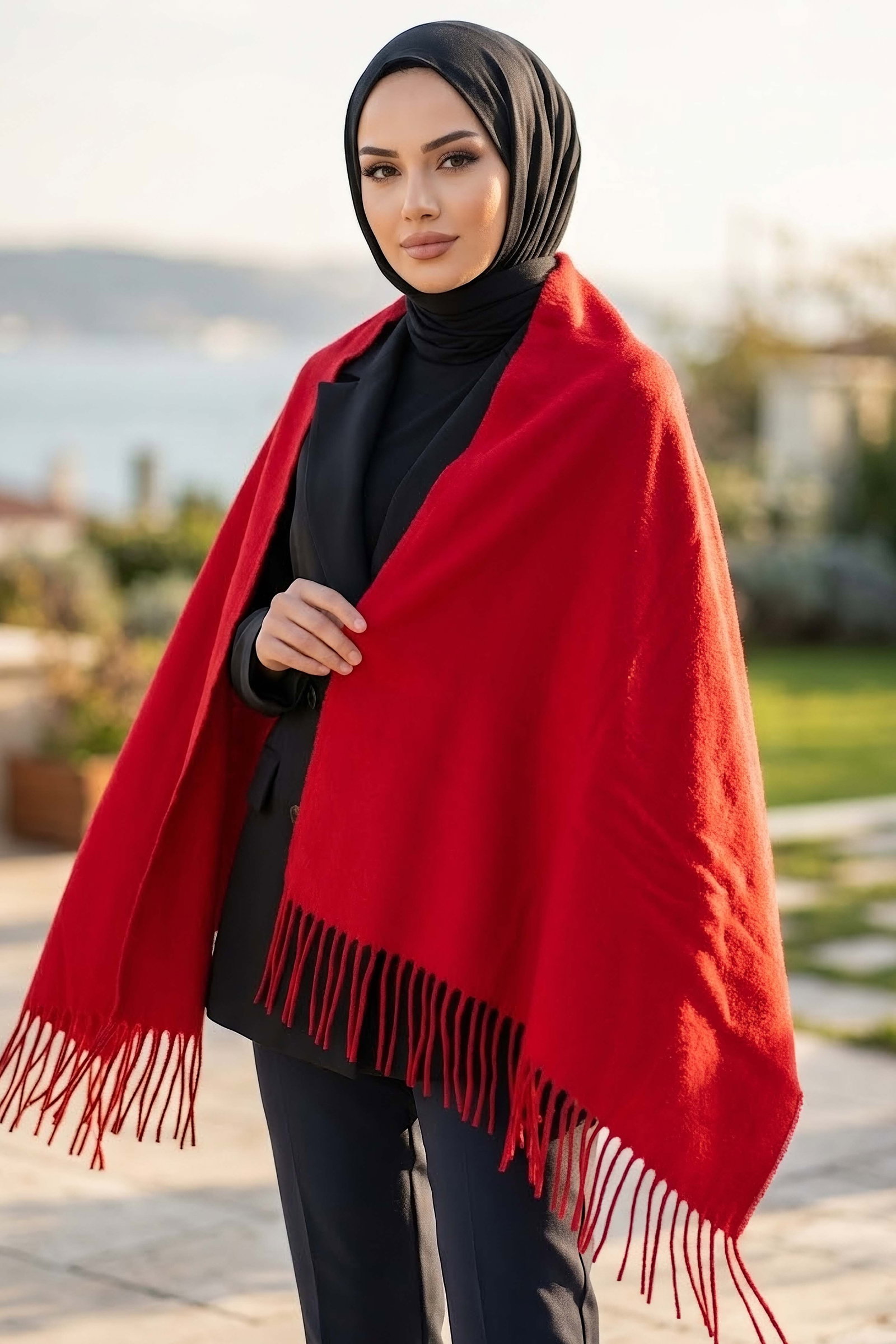 Polar Omuz Atkı Şal Kirmizi - 28993-KIRMIZI - 1