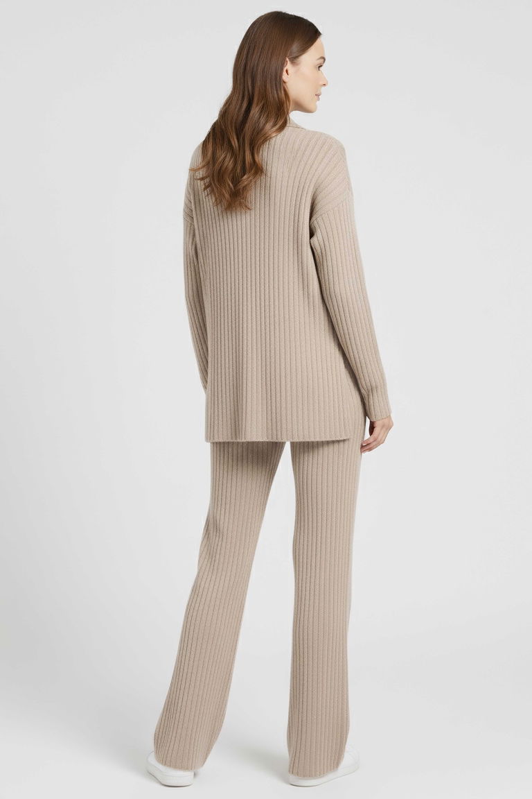 Polo Yaka Fitilli Kaşkorse İkili Takım - 27993-BEJ - TOFİSA