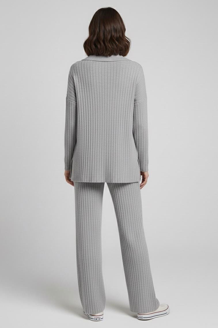 Polo Yaka Fitilli Kaşkorse İkili Takım - 27993-GRI - 3