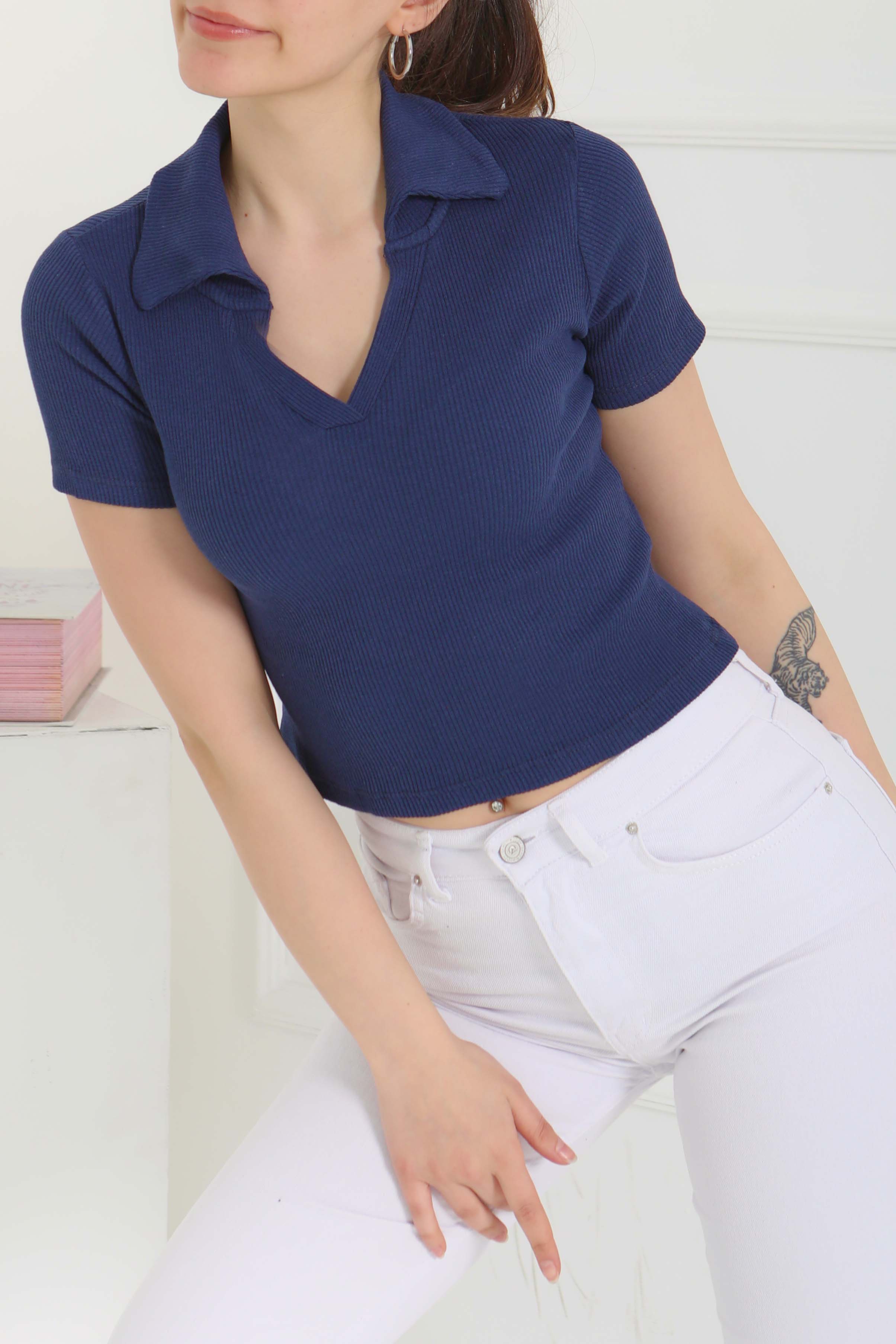 Polo Yaka Kısa Kollu Bady Lacivert - 27143 - 12