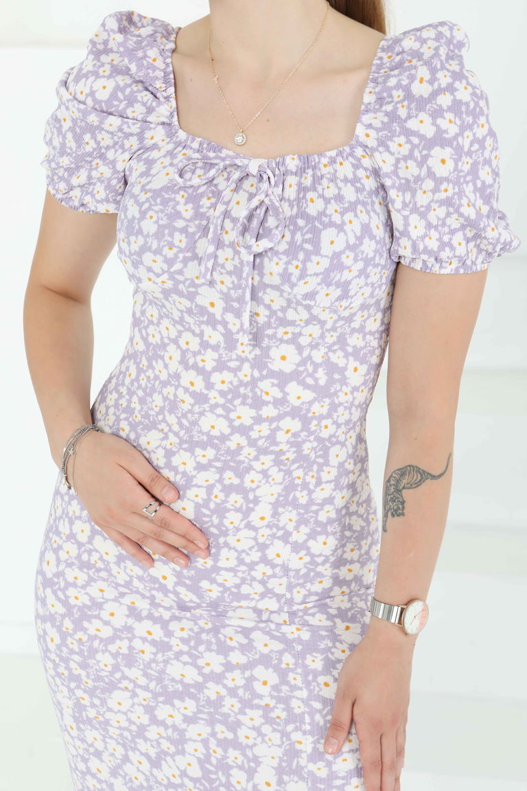 Prenses Kol Yırtmaçlı Elbise - 27292 - TOFİSA