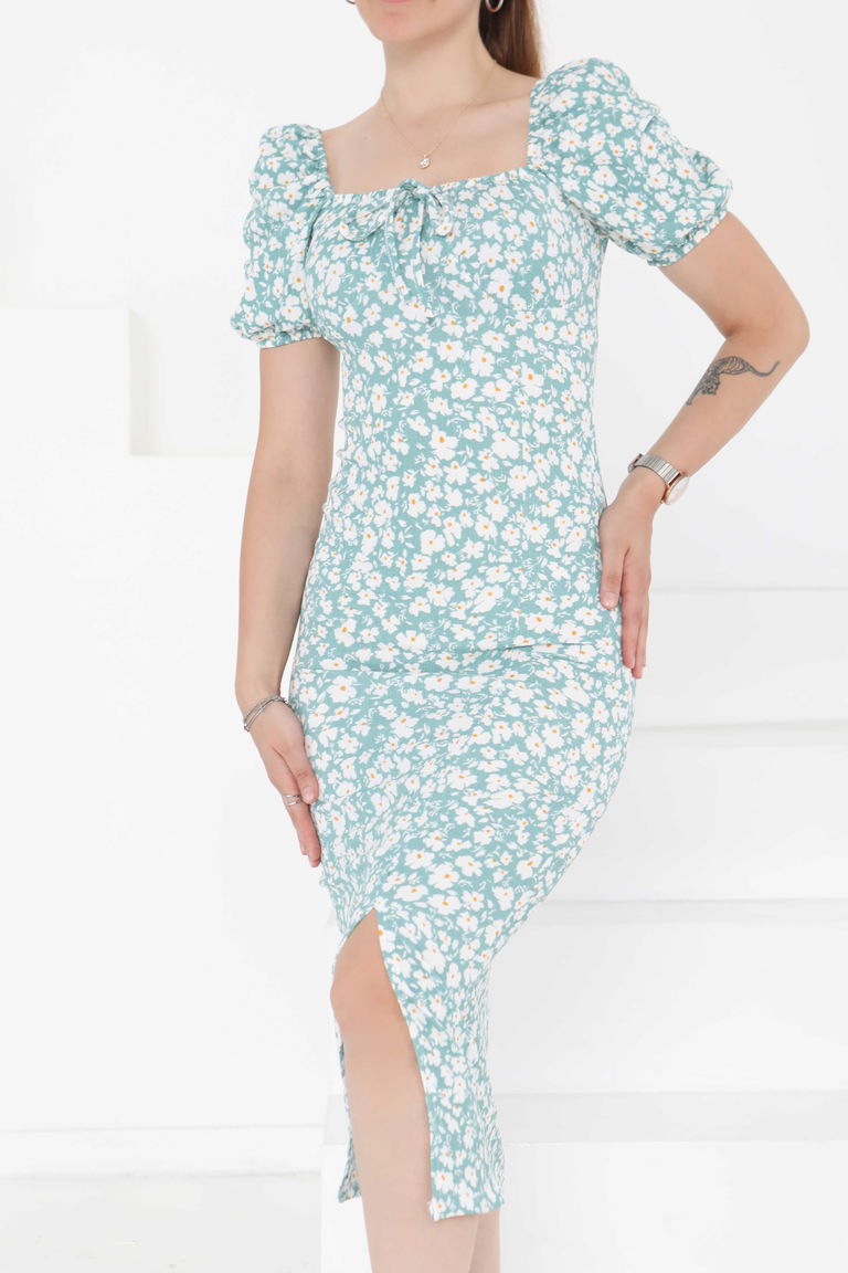 Prenses Kol Yırtmaçlı Elbise - 27292 - TOFİSA