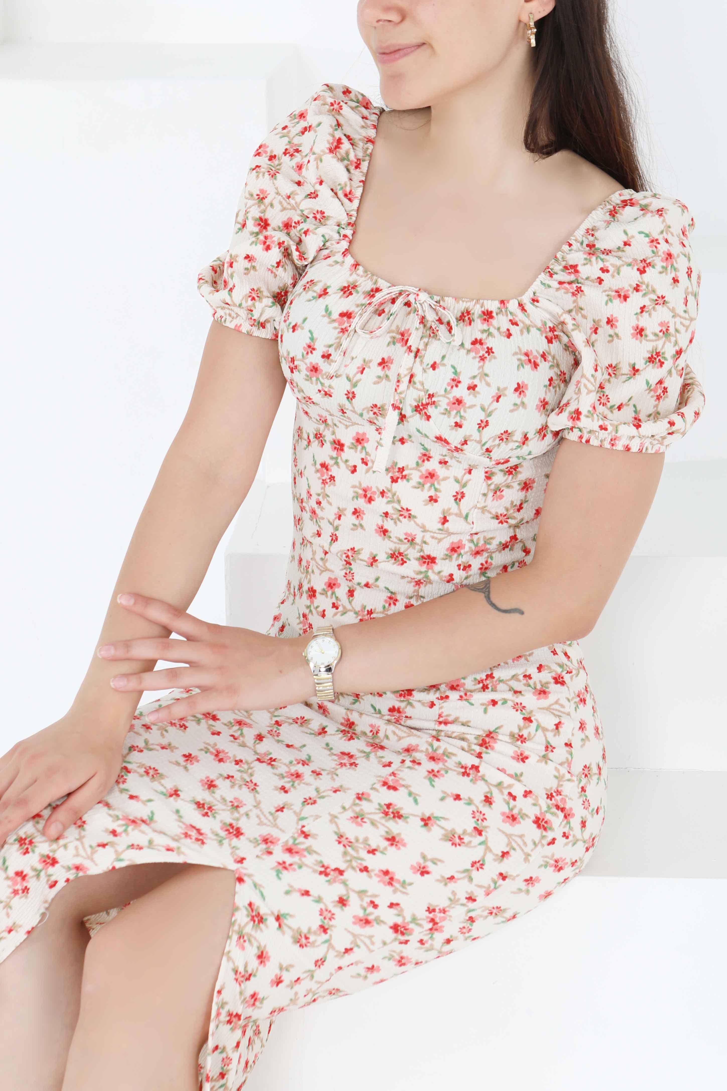 Prenses Kol Yırtmaçlı Elbise - 27393 - 1