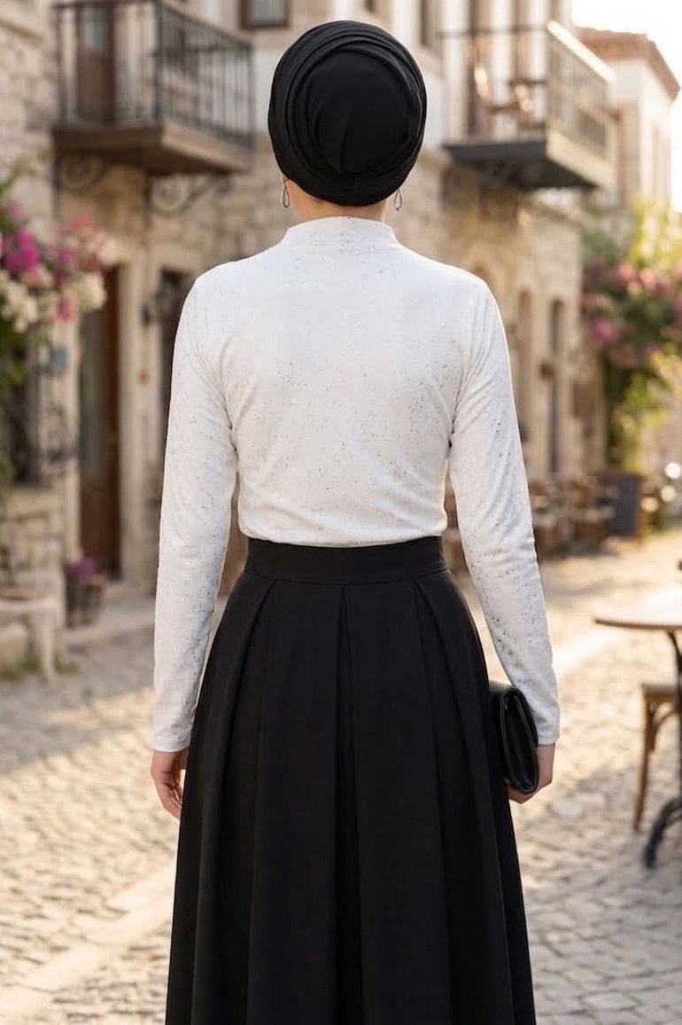 Pullu Sendy Bluz Beyaz - 29010-BEYAZ - 3