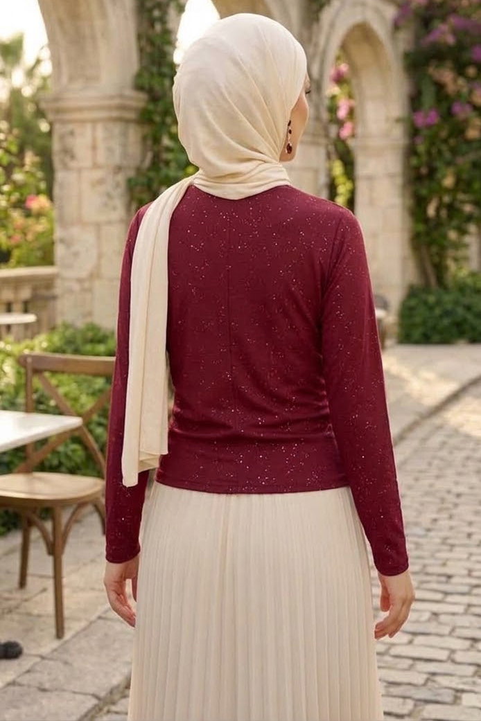 Pullu Sendy Bluz Bordo - 29010-BORDO - 3