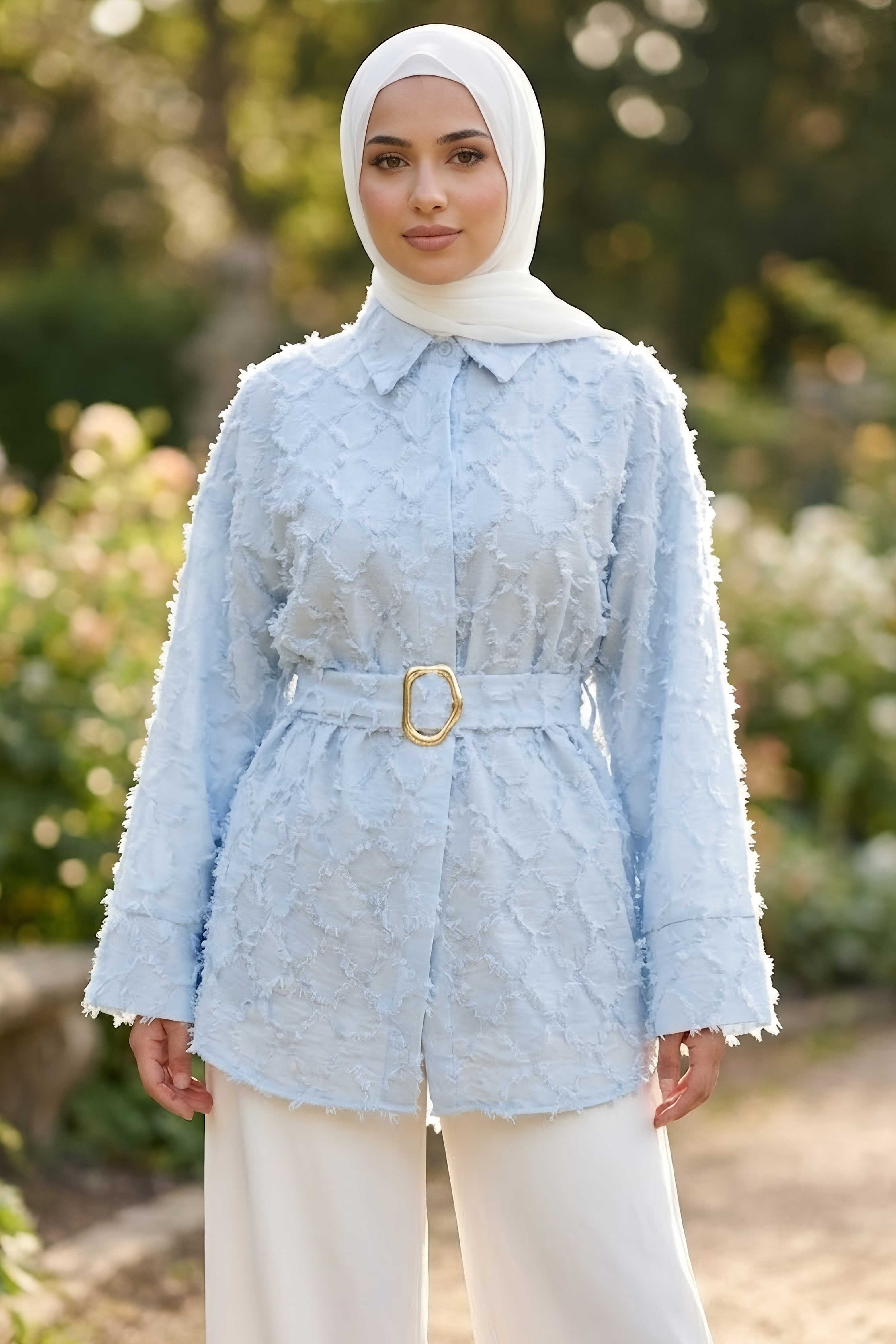 Püsküllü Kemerli Tunik Bebe Mavi - 28723-BEBE-MAVI - 2