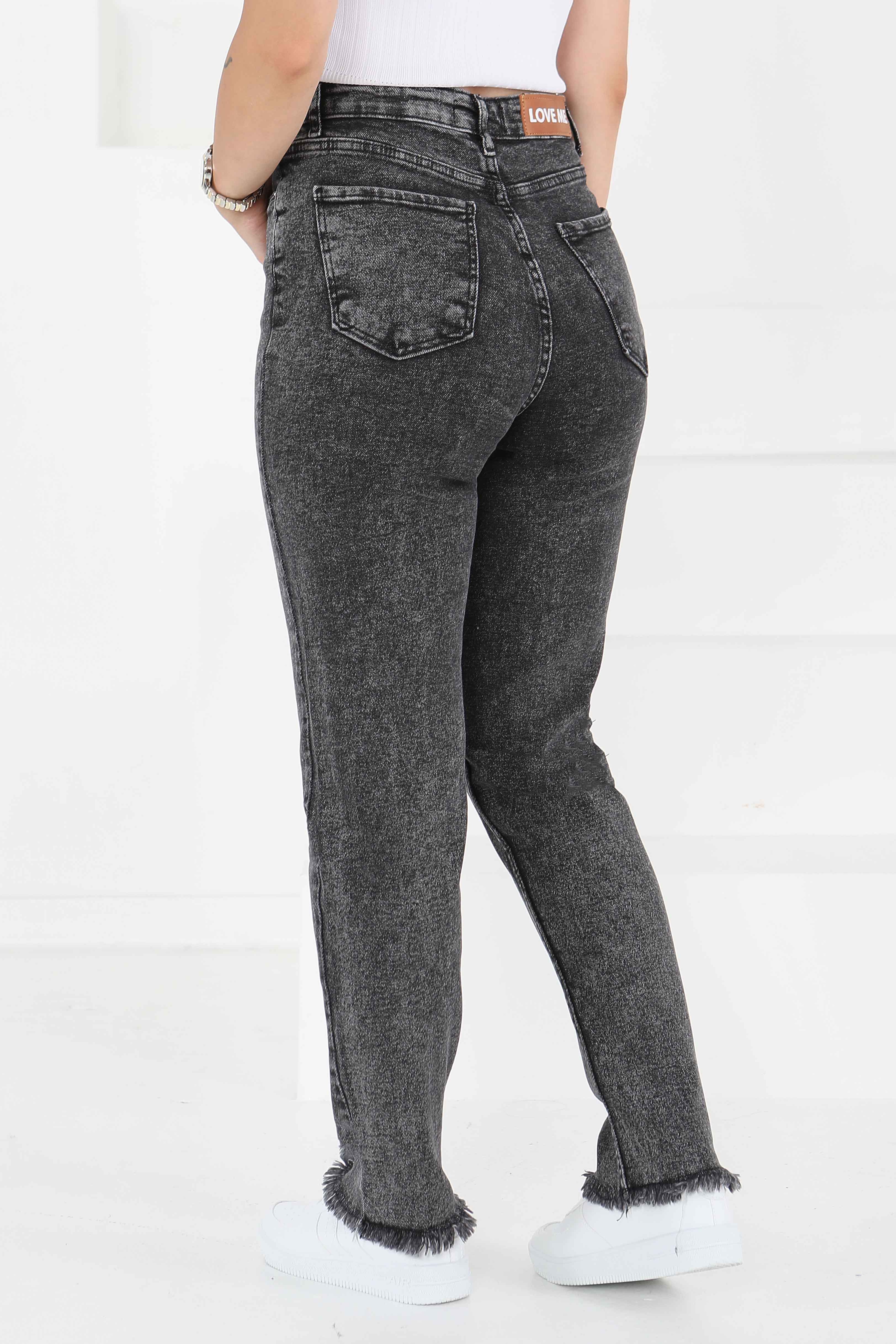 Püsküllü Kot Pantolon Antrasit - 26856 - 5