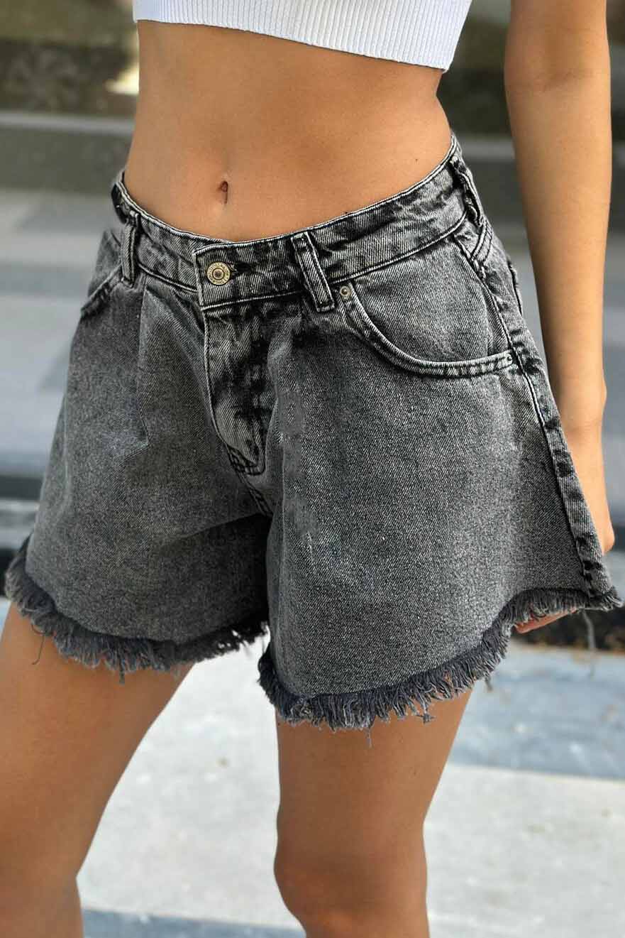 Püsküllü Kot Şort - 27361 - 1