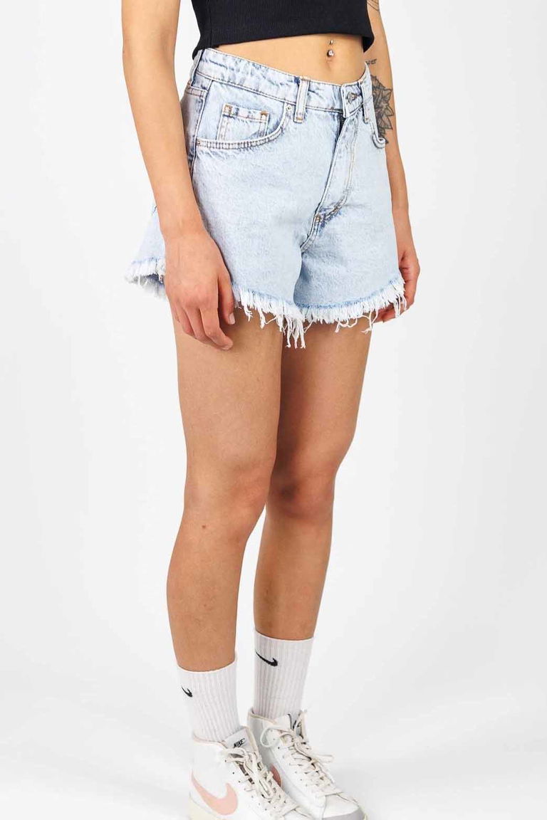 Püsküllü Kot Şort - 27361 - TOFİSA