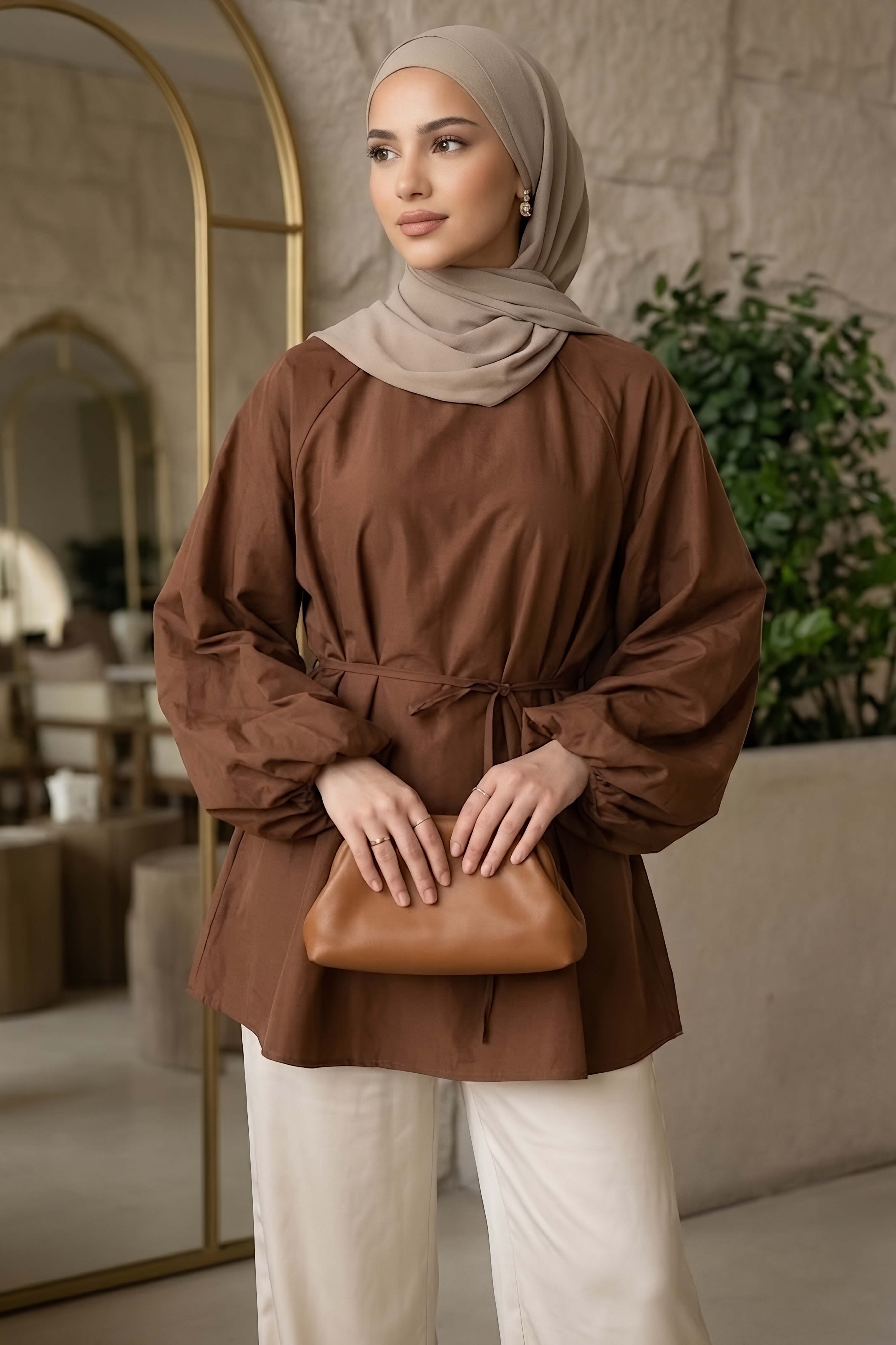 Reklan Kol Tunik Kahve - 28770-KAHVE - 2