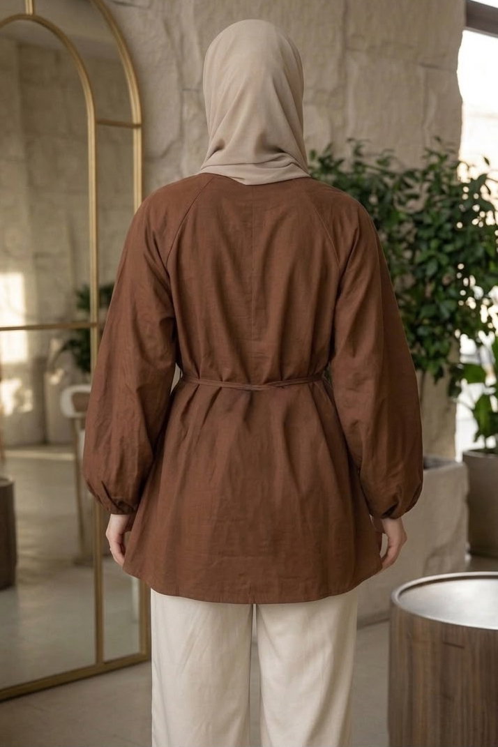 Reklan Kol Tunik Kahve - 28770-KAHVE - 3