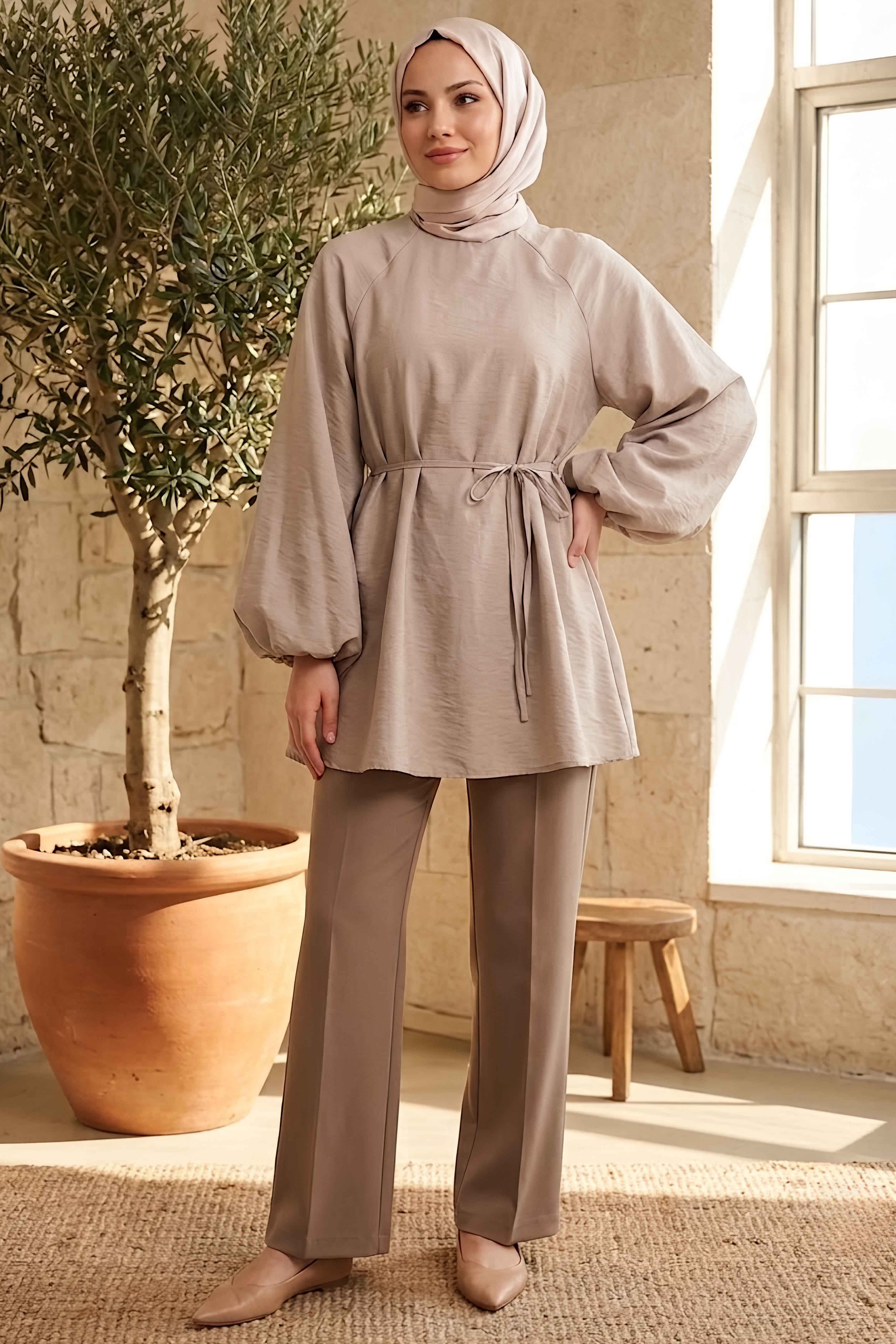 Reklan Kol Tunik Krem - 28770-KREM - 1
