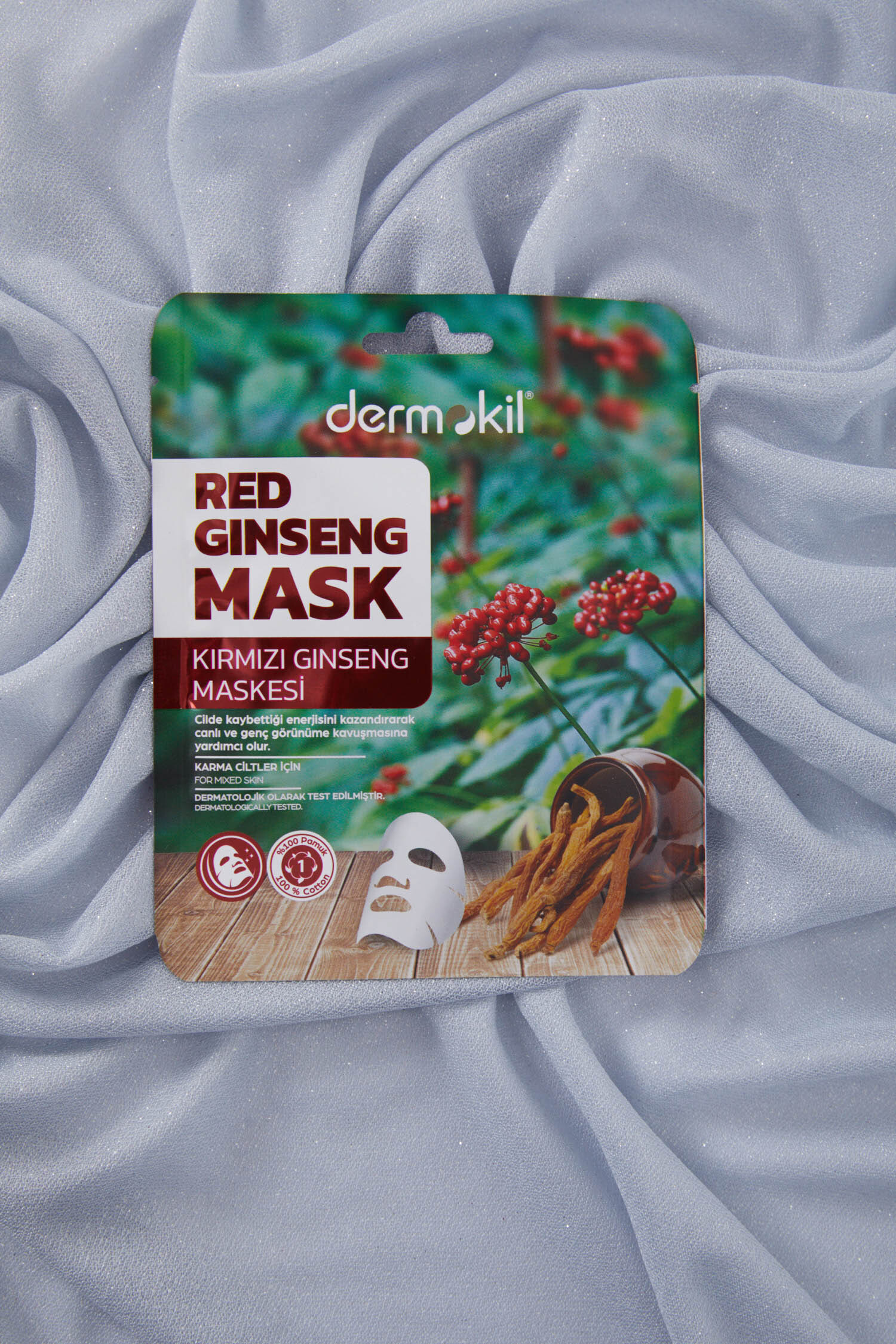 Renksiz DERMOKIL 20 G KIRMIZI GINSENG KAGIT MASKE - 28441-RENKSIZ - 1