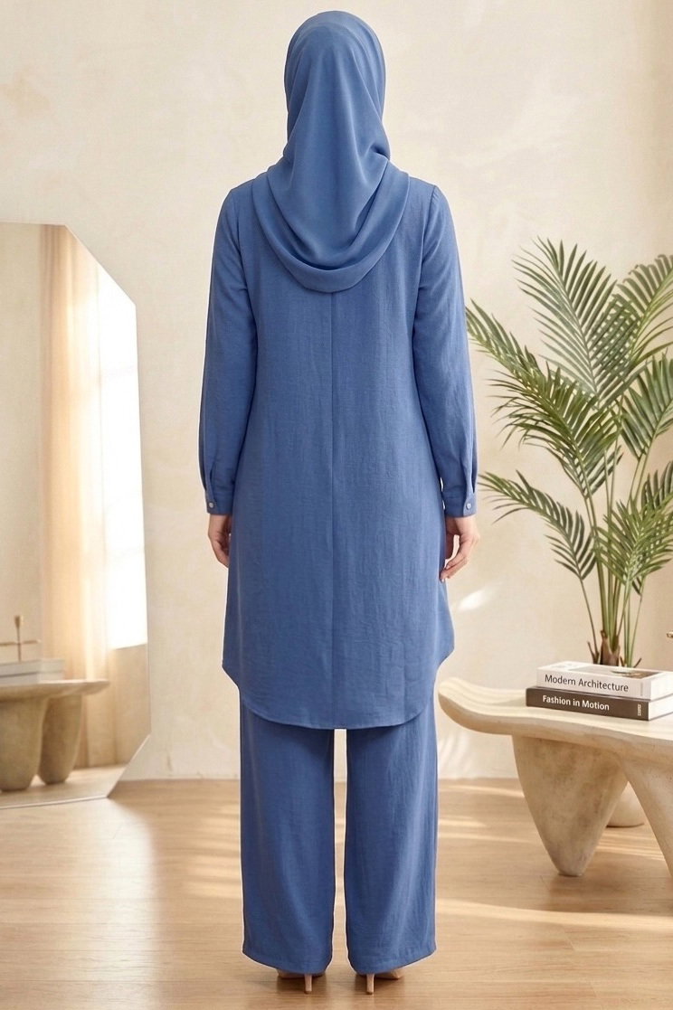 Riz Tunik Pantolon İkili Takım Indigo - 2129-INDIGO - 3