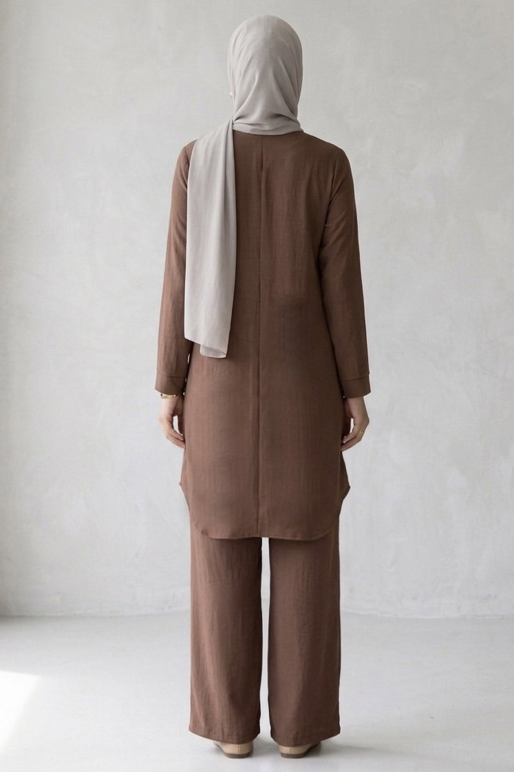Riz Tunik Pantolon İkili Takım Kahve - 2129-KAHVE - 3
