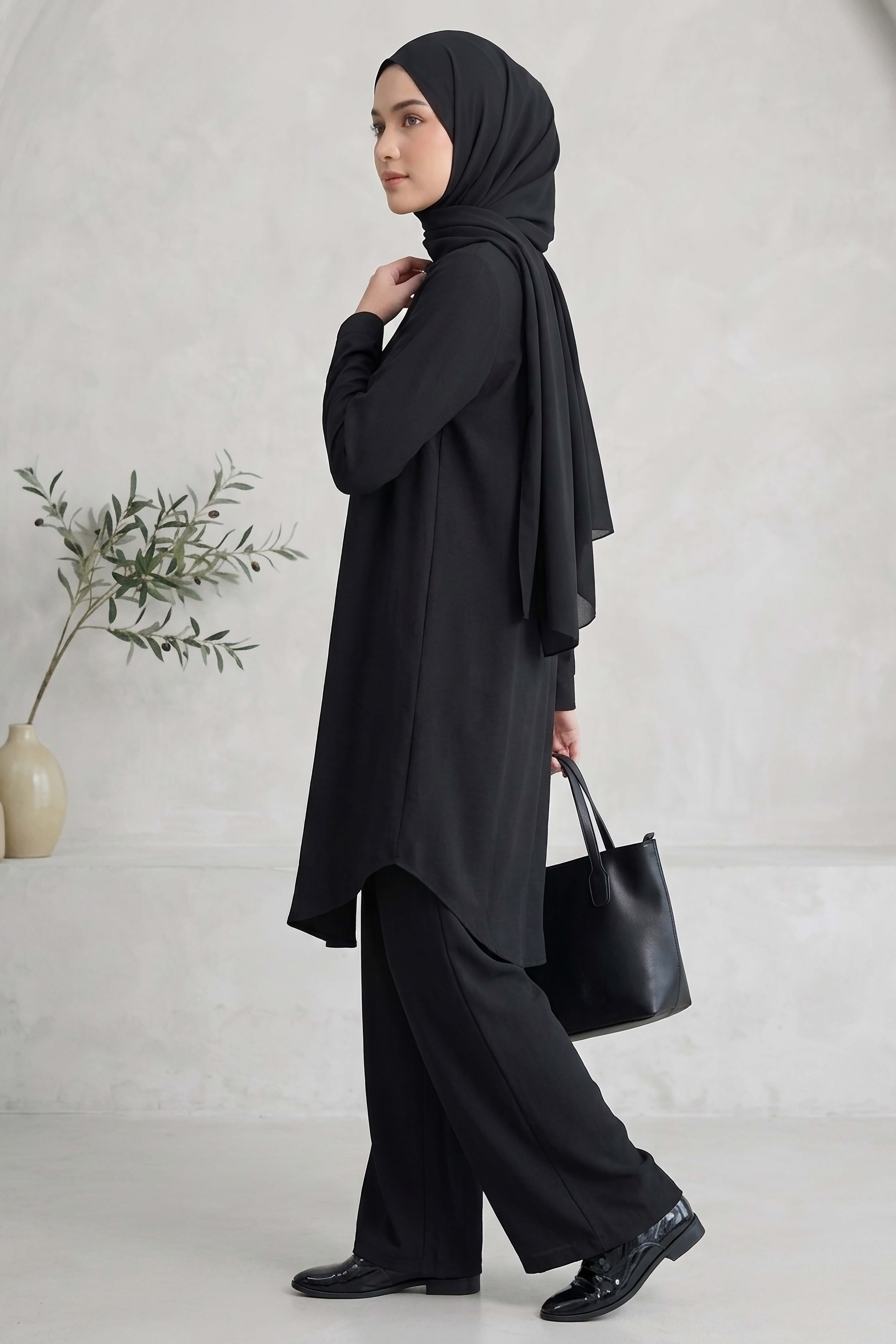 Riz Tunik Pantolon İkili Takım Siyah - 2129-SIYAH - 3