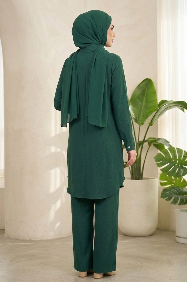 Riz Tunik Pantolon İkili Takım Zümrüt - 2129-ZUMRUT - 3