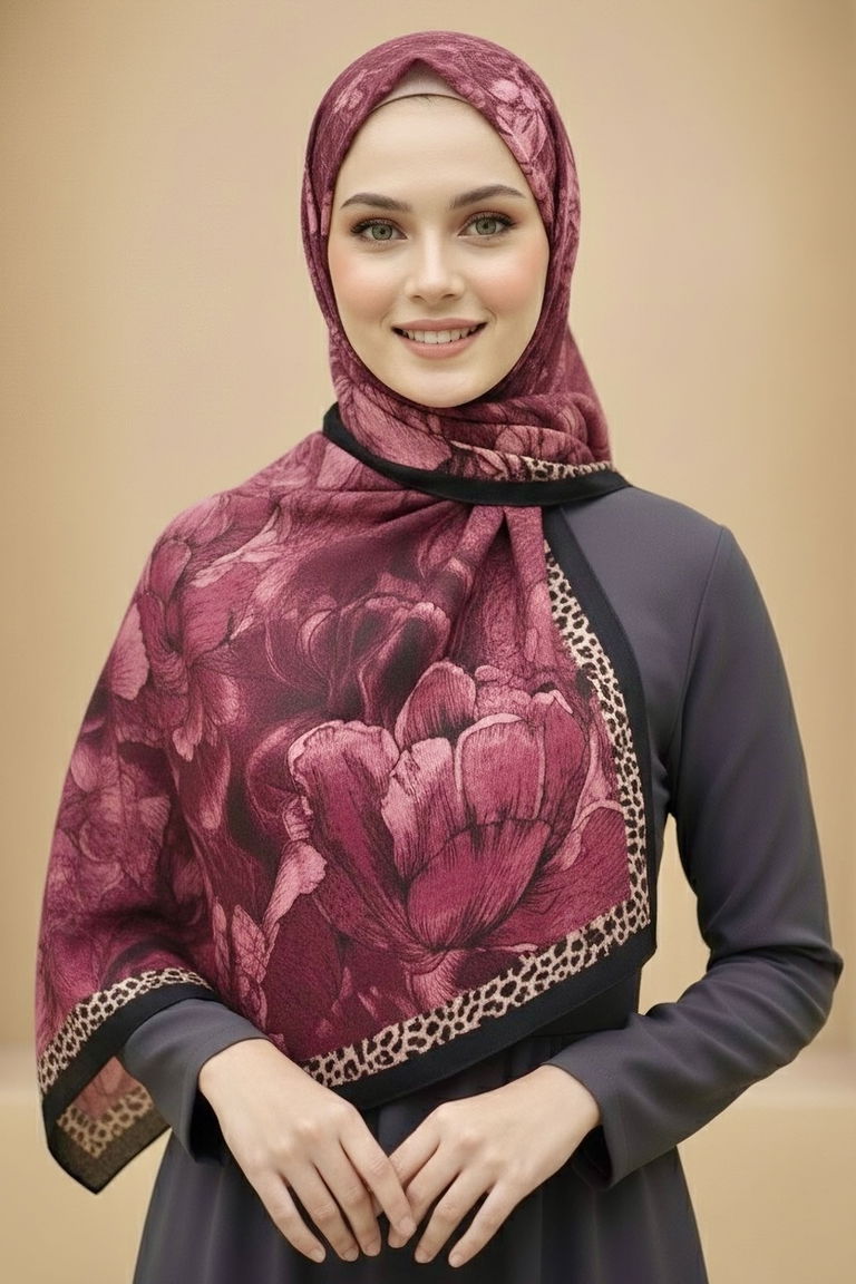 Rustik Bloom Serisi Bambu Crash Şal - 28002-GUL - TOFİSA