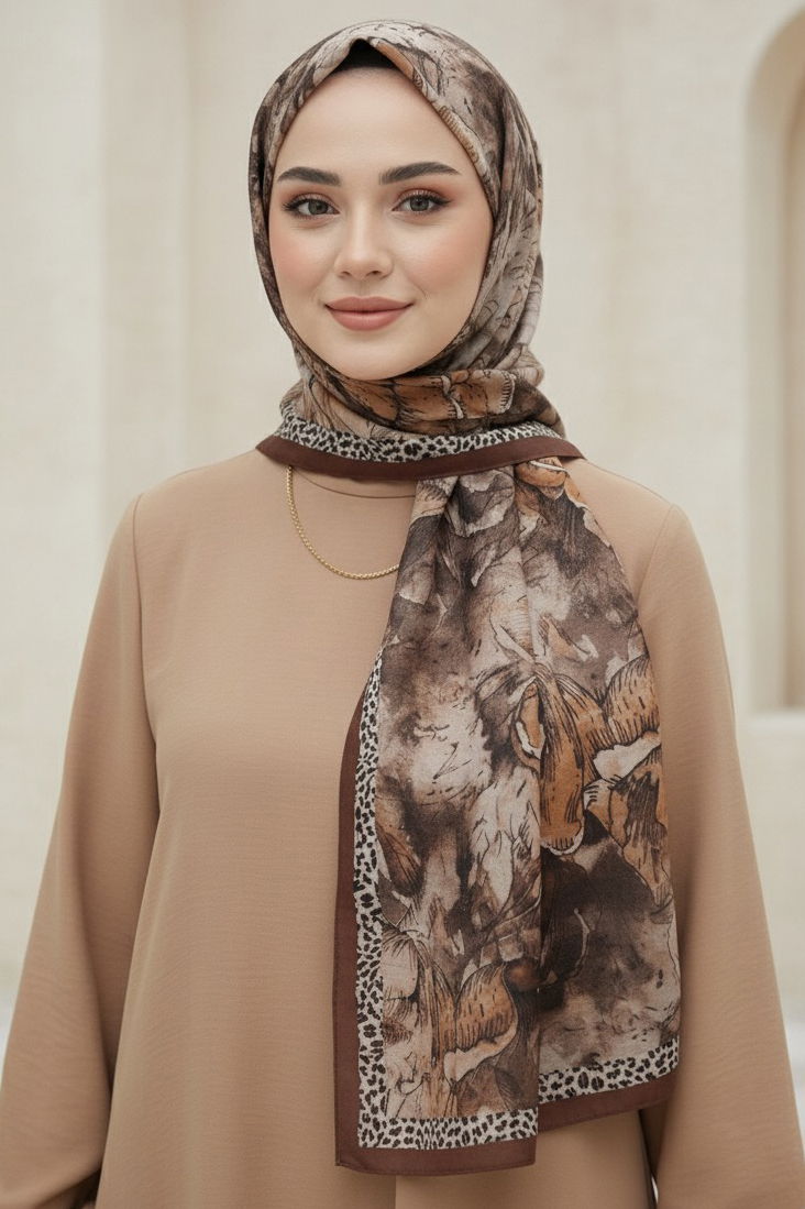 Rustik Bloom Serisi Bambu Crash Şal - 28002-TABA - TOFİSA