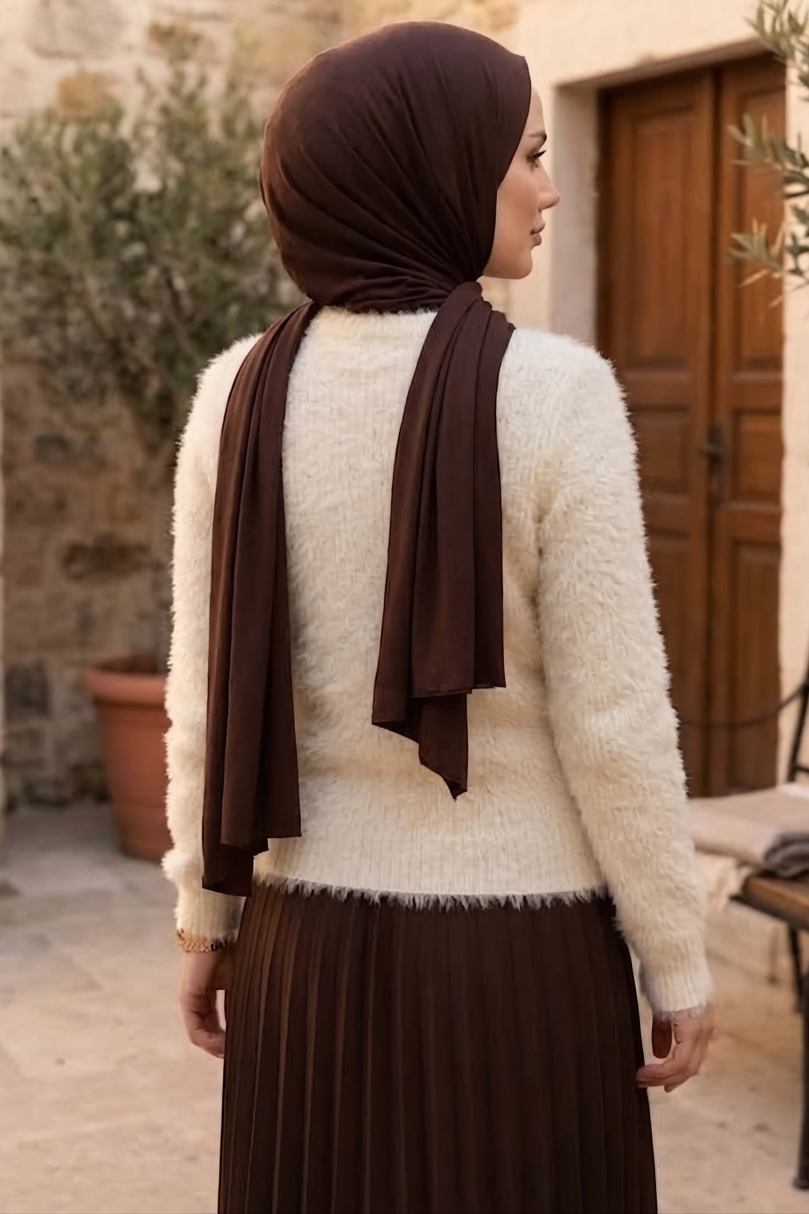 Sakalı Yumoş Düz Kazak Krem - 28907-KREM - 3