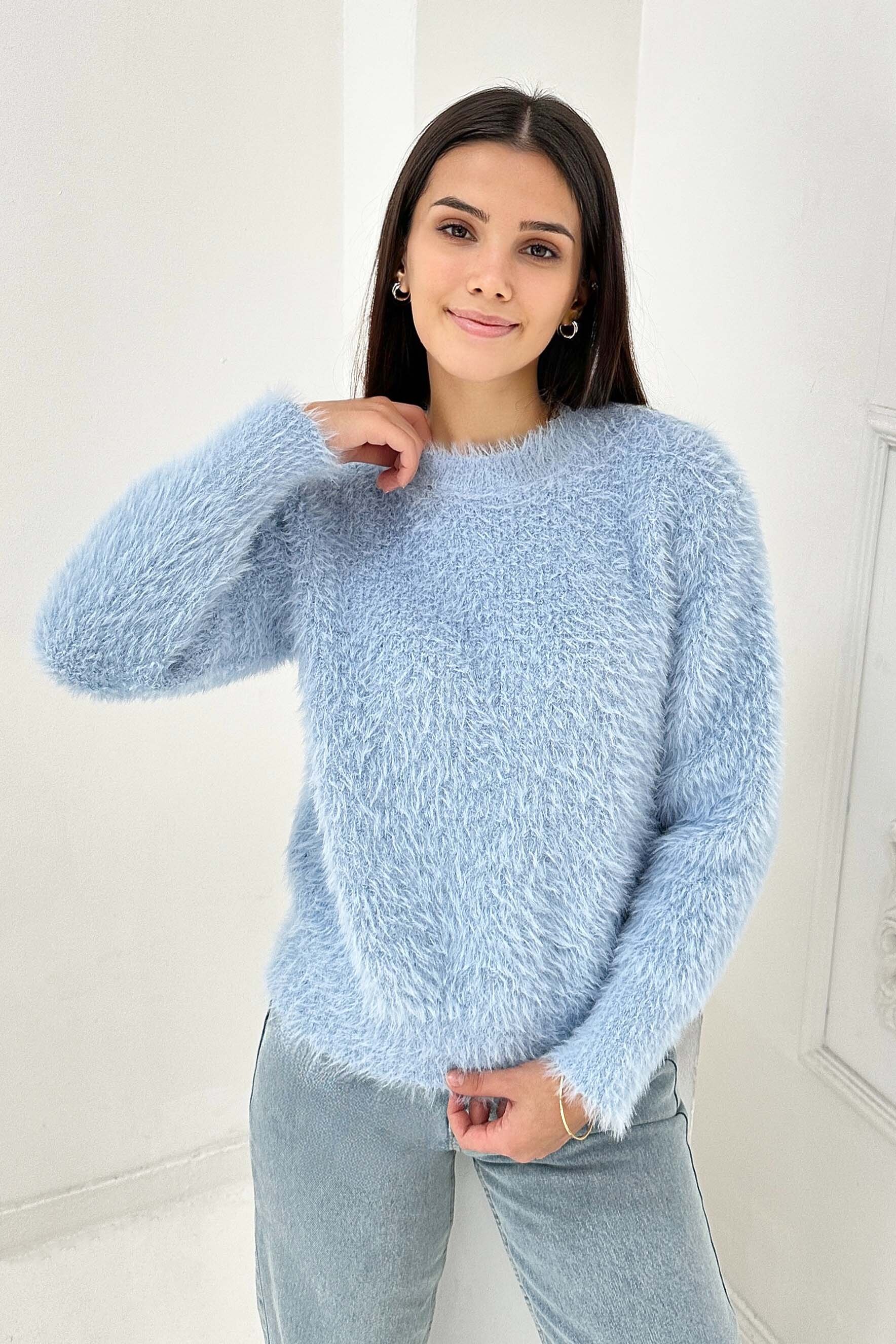 Sakallı Yumoş Kazak - 27901-BEBE-MAVI - 3