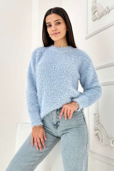 Sakallı Yumoş Kazak - 27901-BEBE-MAVI 